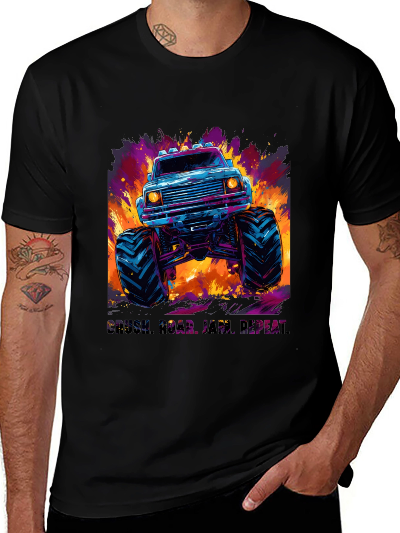 Variant 19 of Monster Truck Graphic Tee - Crush. Roar. Race.