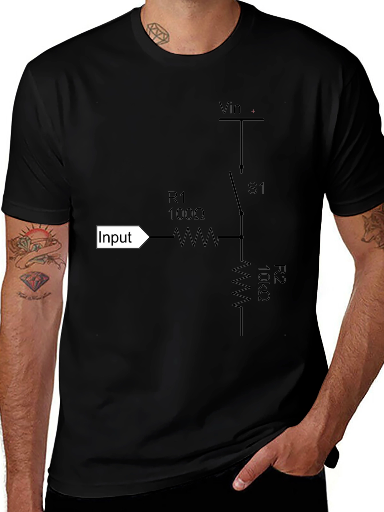 Variant 2 of Electronics Circuit T-Shirt - Geeky Design Tee