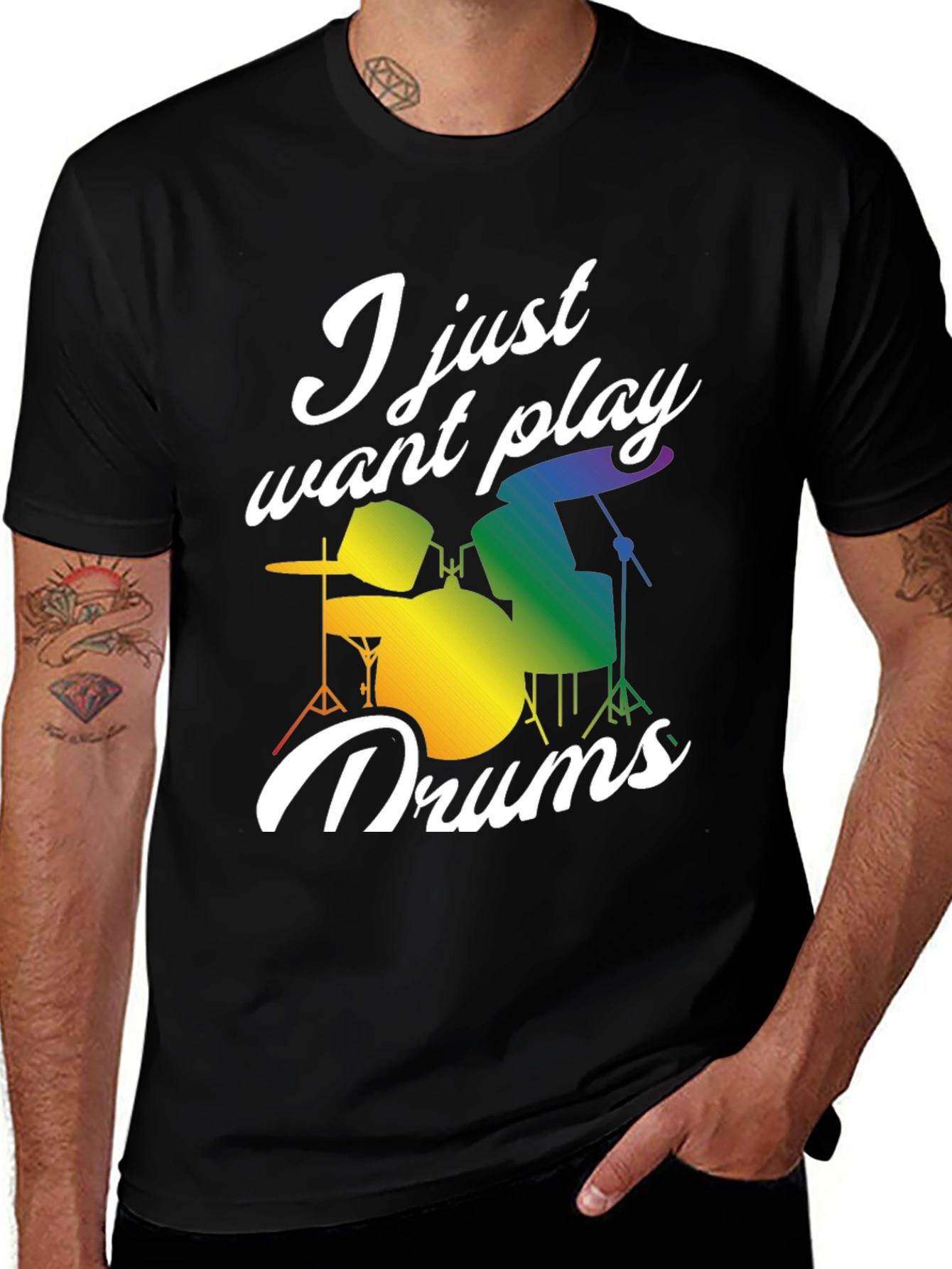 Variant 19 of I Just Want to Play Drums T-Shirt