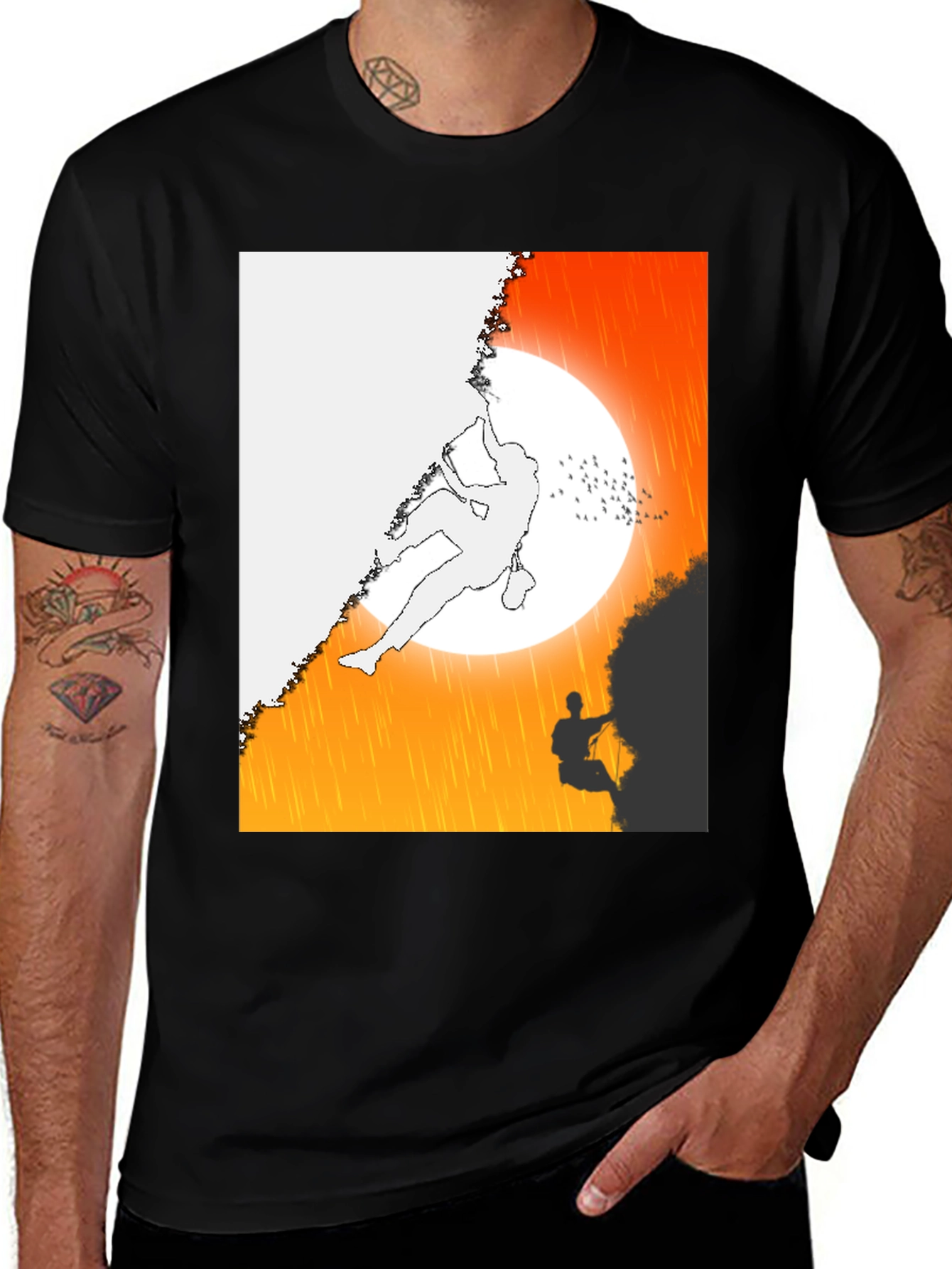Variant 4 of Climbing Silhouette Graphic Tee - Black