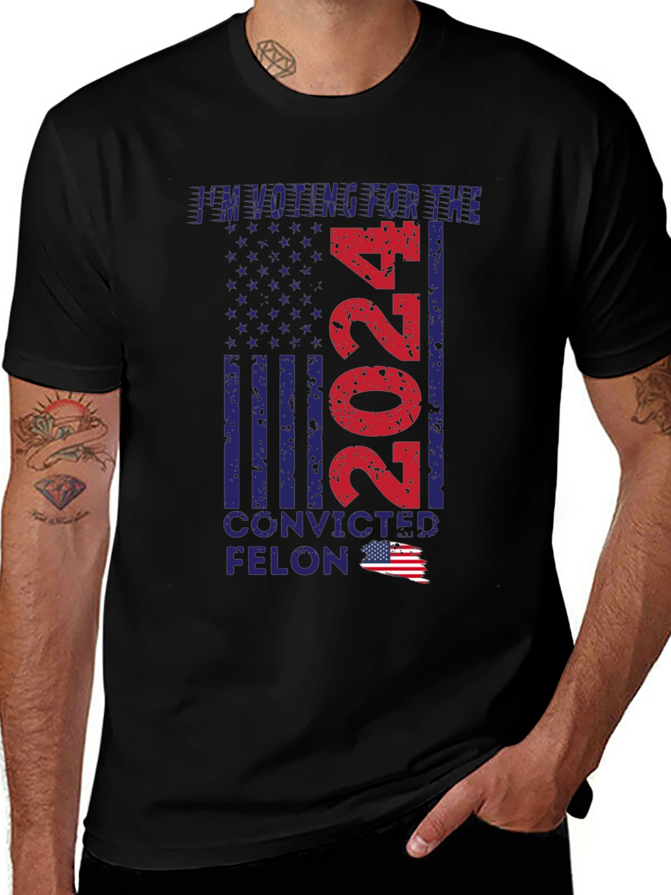 Variant 10 of I'm Voting for the Convicted Felon 2024 Political T-Shirt