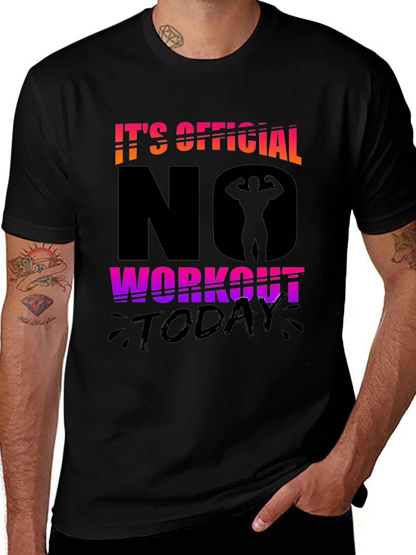Variant 19 of Funny Workout T-Shirt - No Workout Today!