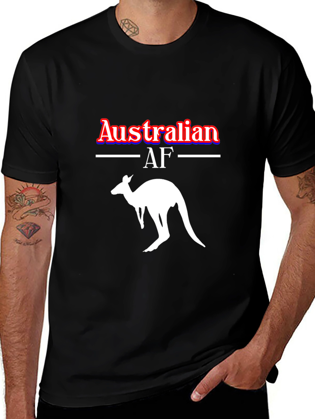 Australian AF Kangaroo Graphic Tee - Black