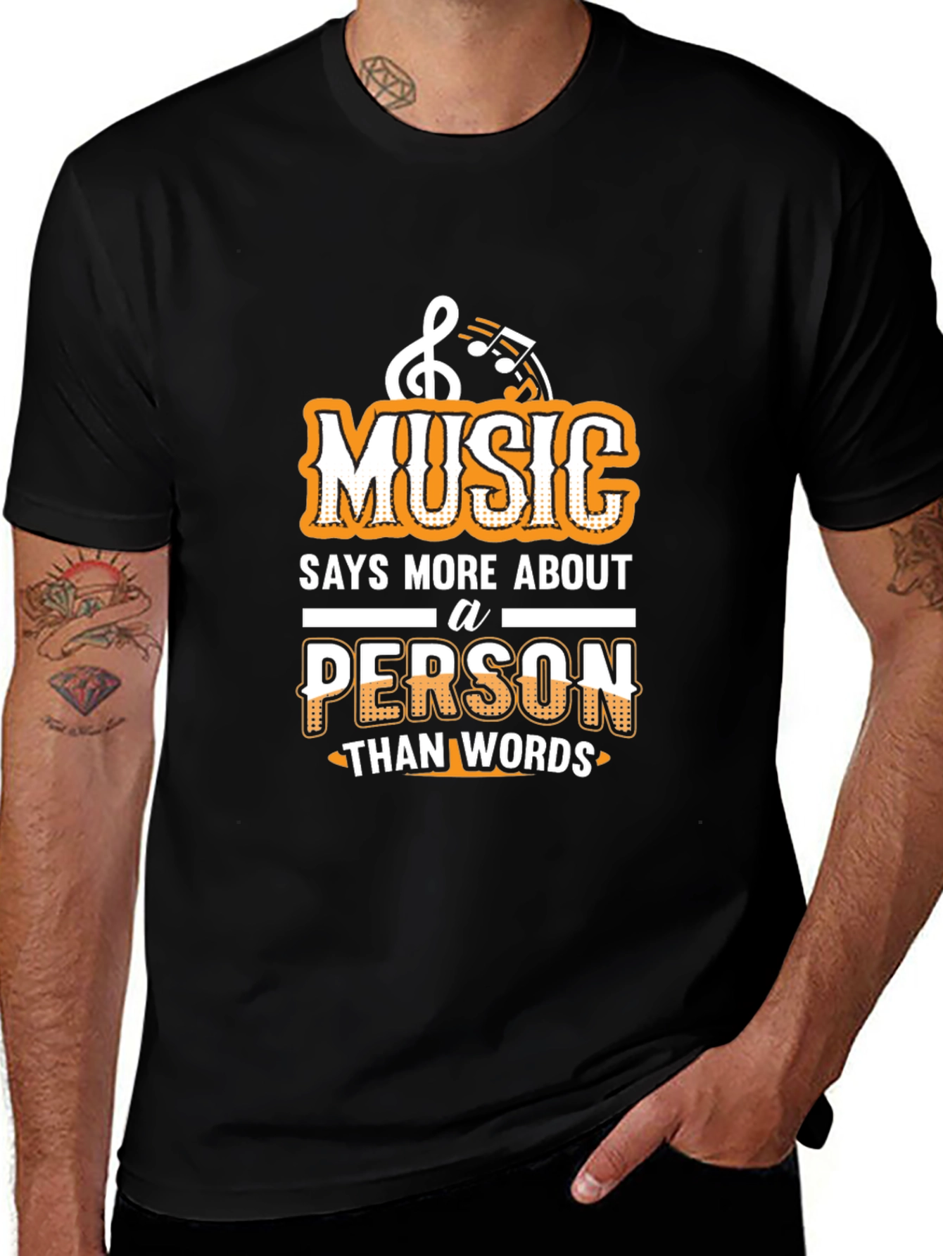 Variant 4 of Music Says More T-Shirt - Unique Design