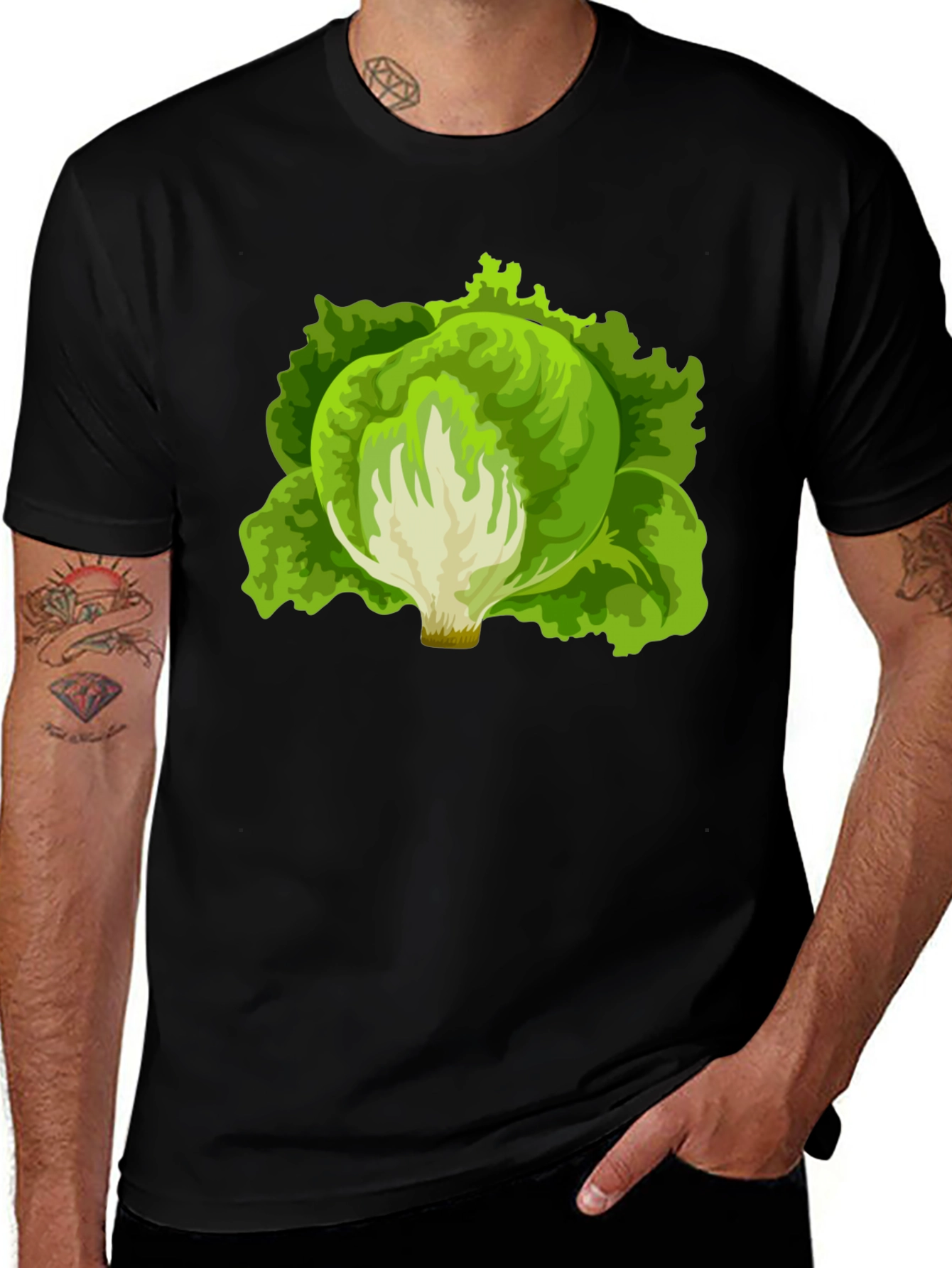 Variant 14 of Lettuce Graphic Tee - Black Cotton T-Shirt