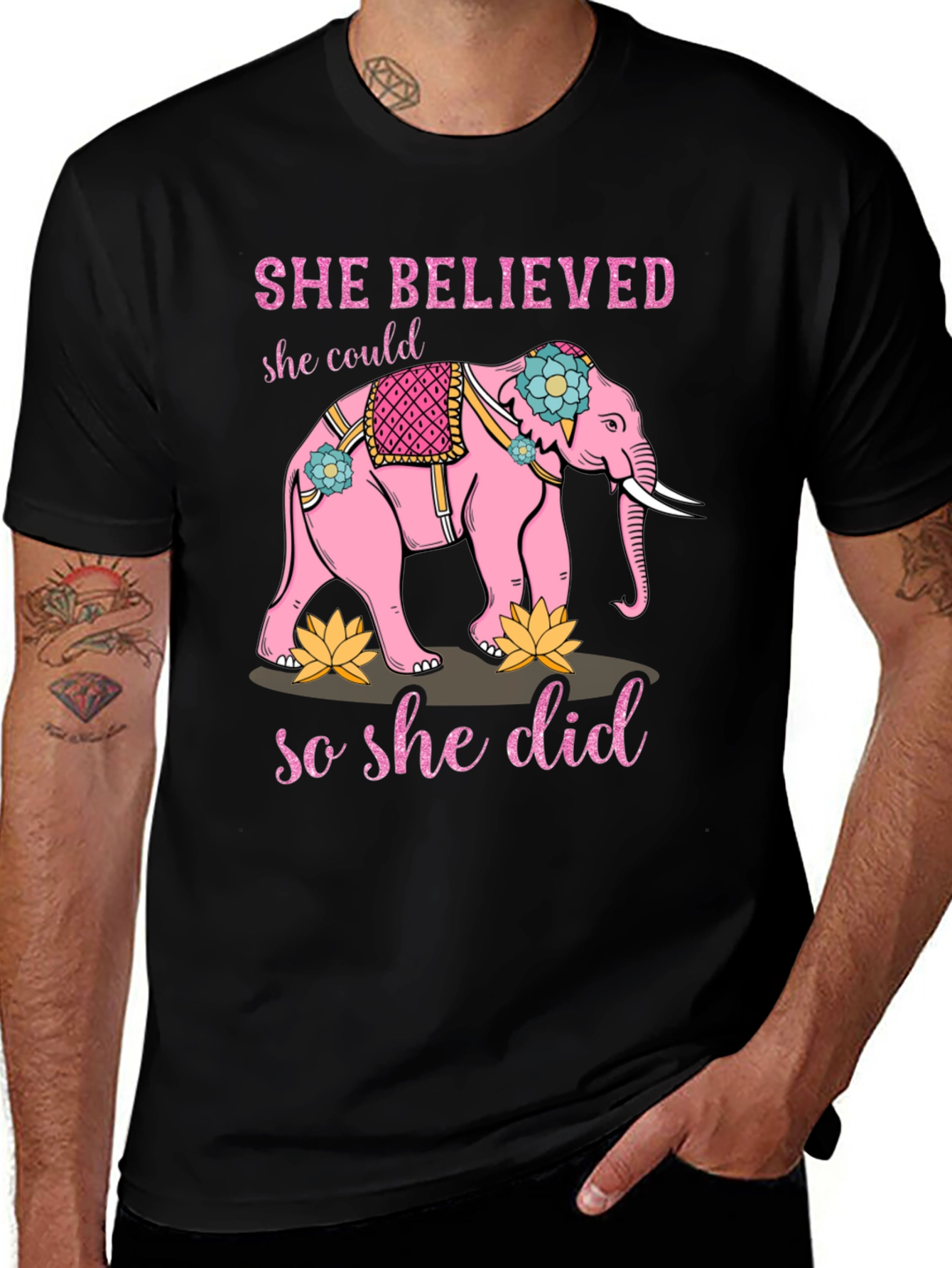Variant 8 of She Believed Elephant Graphic Tee