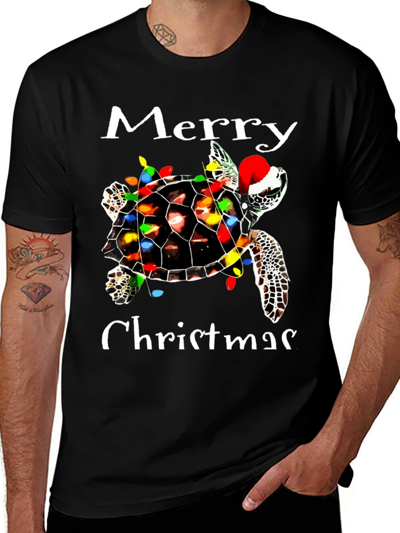 Merry Christmas Turtle T-Shirt Holiday Season Tee