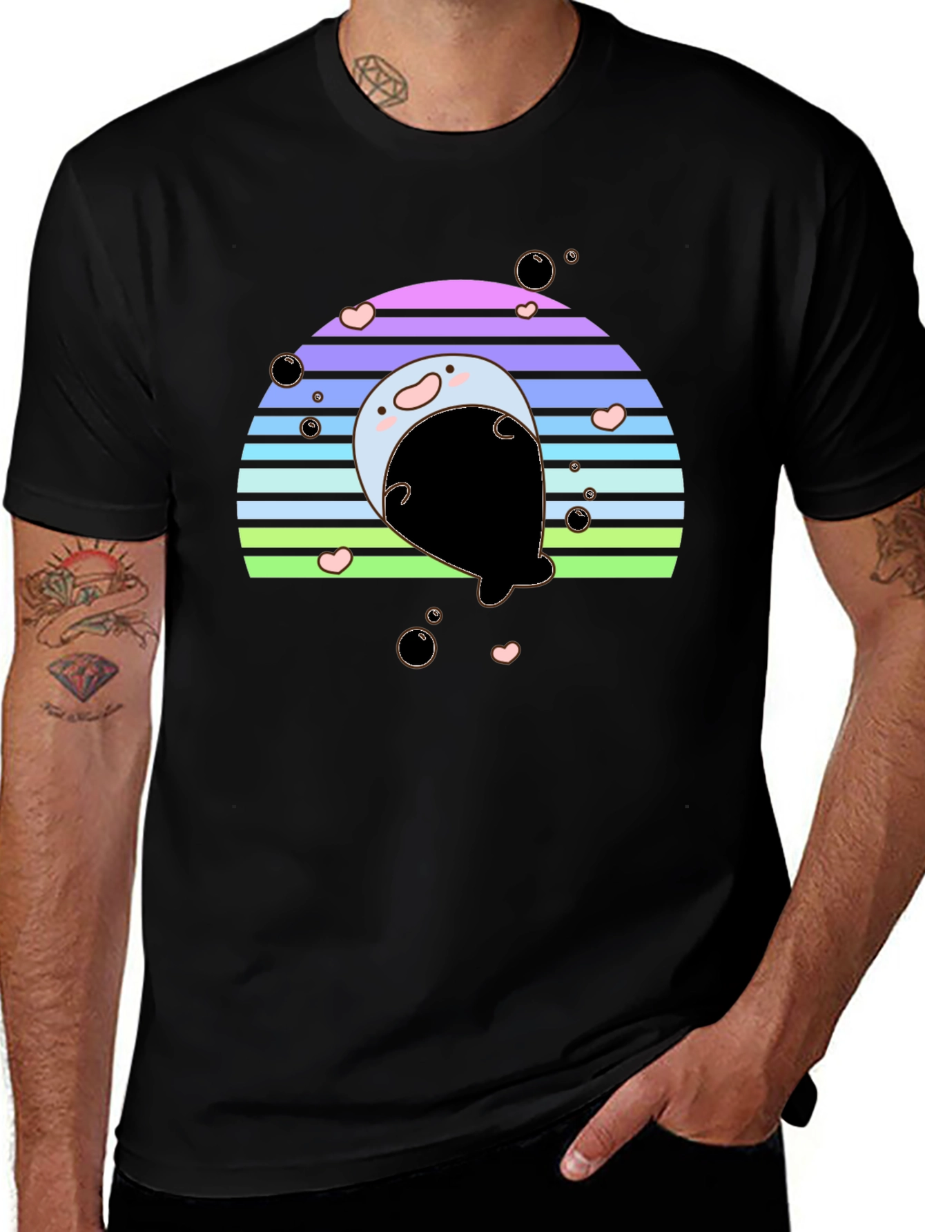 Cute Seal Rainbow Graphic Tee