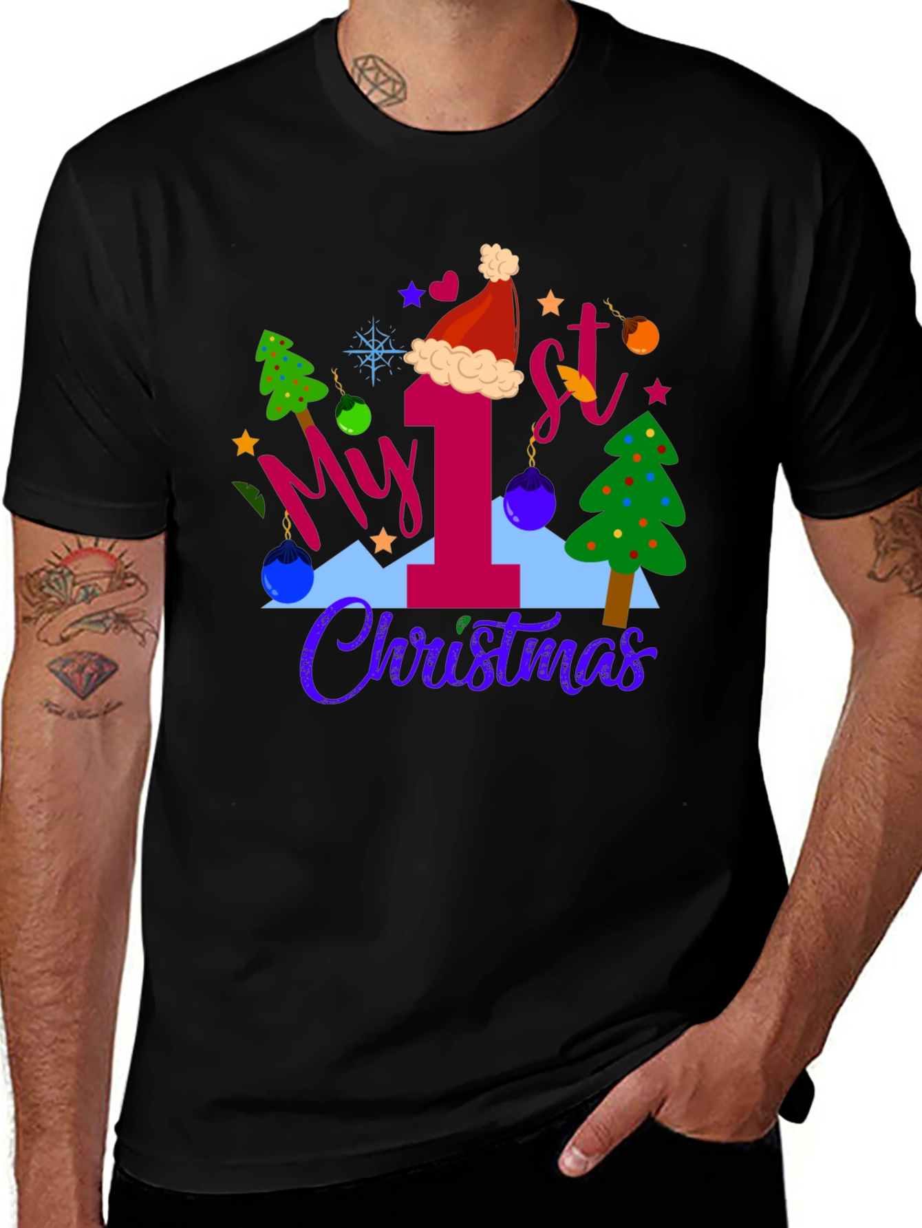 My 1st Christmas Black T-Shirt