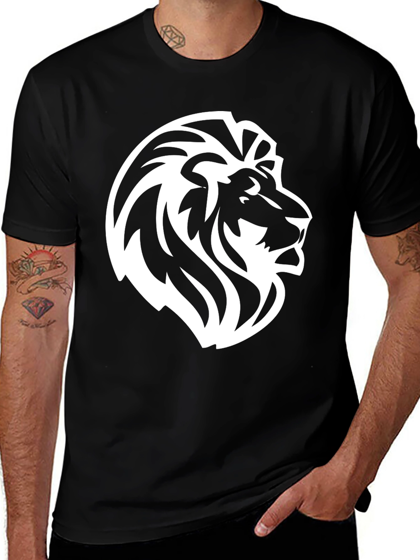 Variant 25 of Bold Lion Graphic Tee - Black