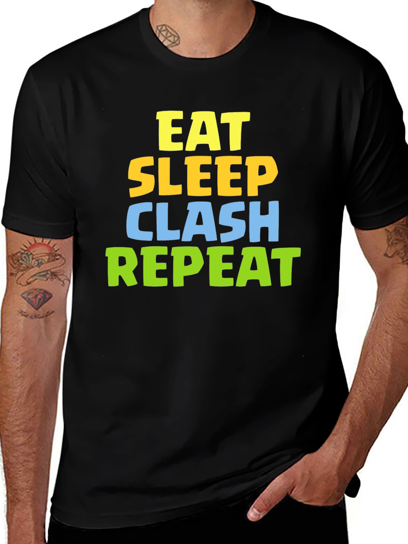 Variant 18 of Eat Sleep Clash Repeat Black Graphic T-Shirt