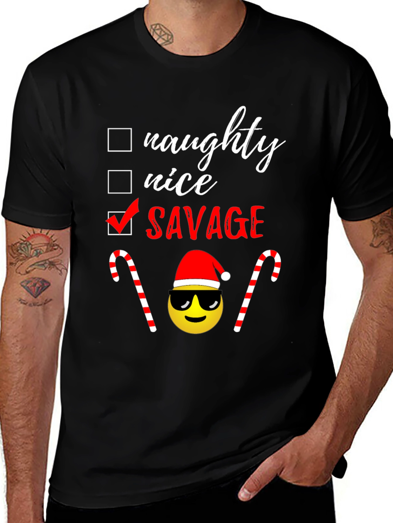 Naughty Nice Savage Christmas Graphic Tee
