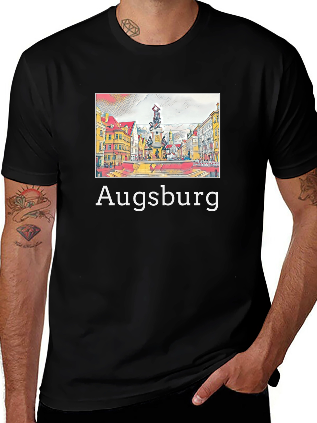 Variant 20 of Augsburg Graphic Tee - Stylish Cityscape T-Shirt