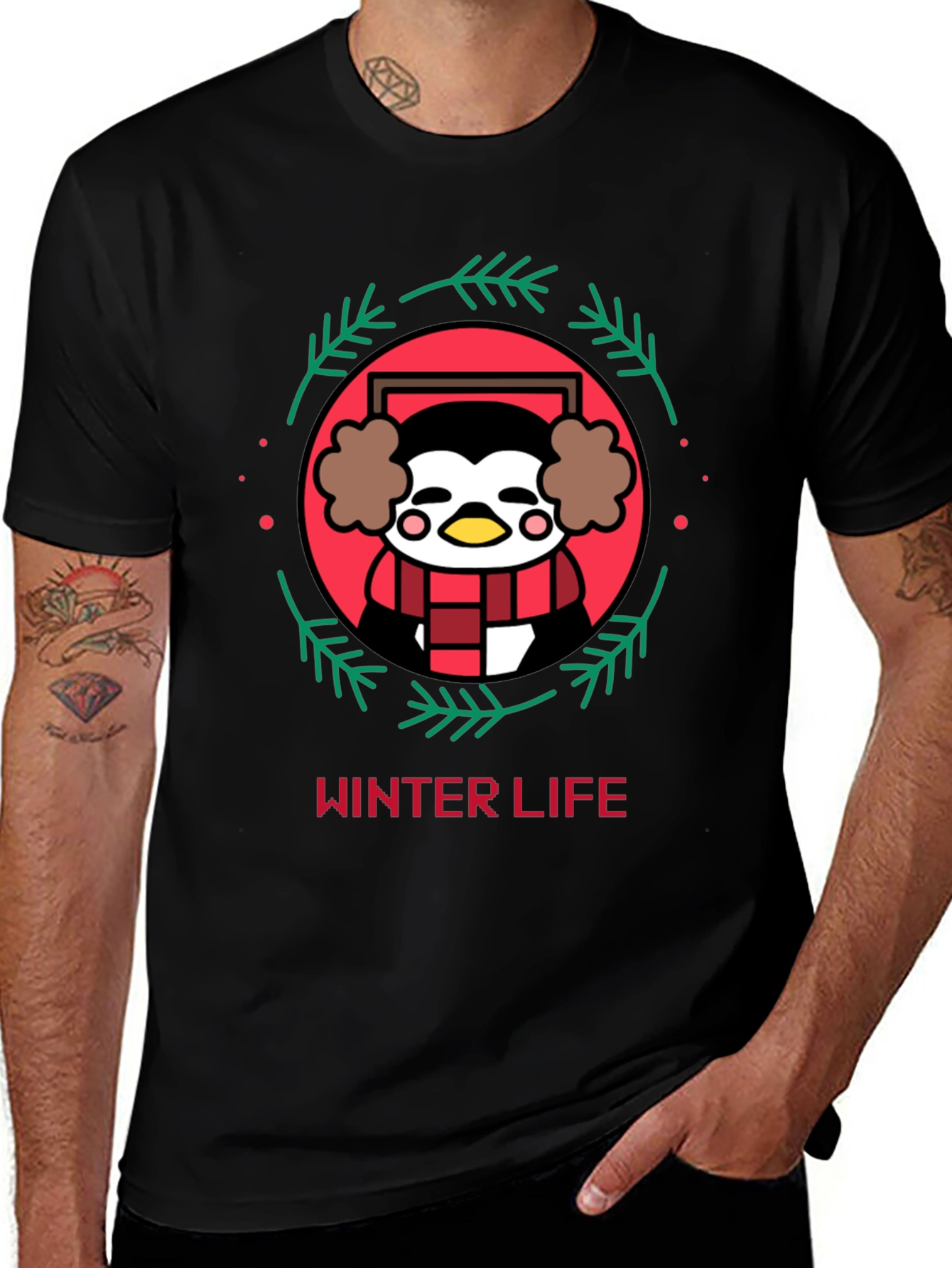 Variant 20 of Winter Life Penguin Graphic Tee
