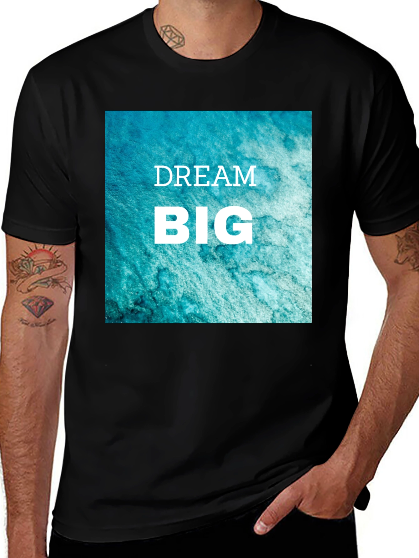 Variant 21 of Dream Big Graphic Tee - Black Cotton T-Shirt