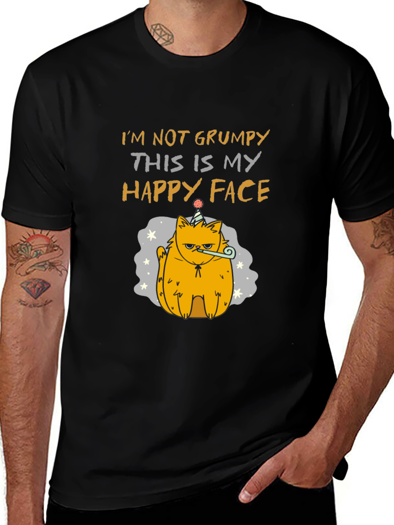 Variant 22 of Grumpy Cat T-Shirt - Happy Face Design