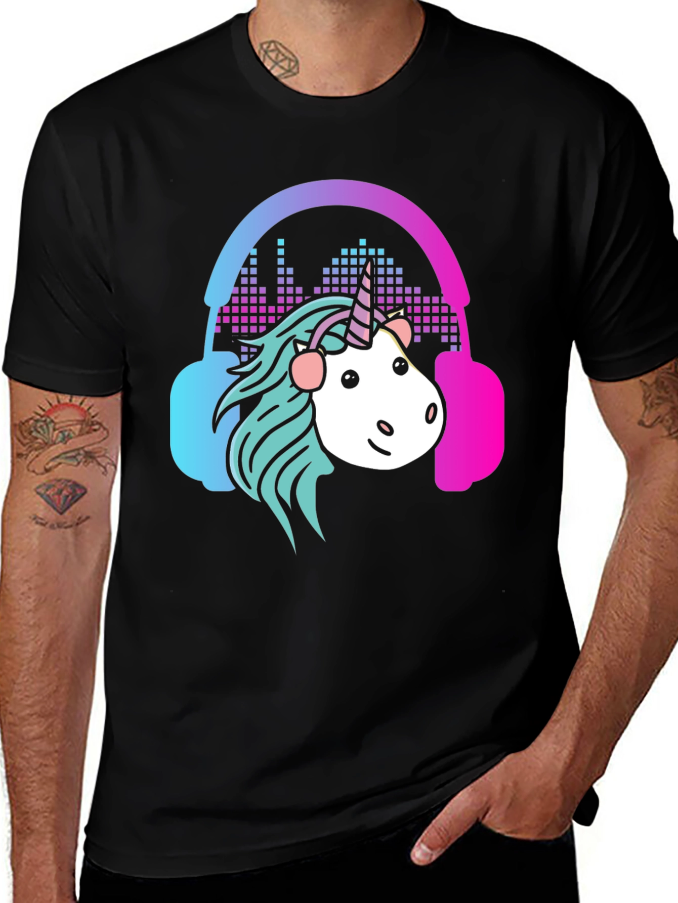 Variant 14 of Unicorn DJ Graphic Tee - Cool Comfort