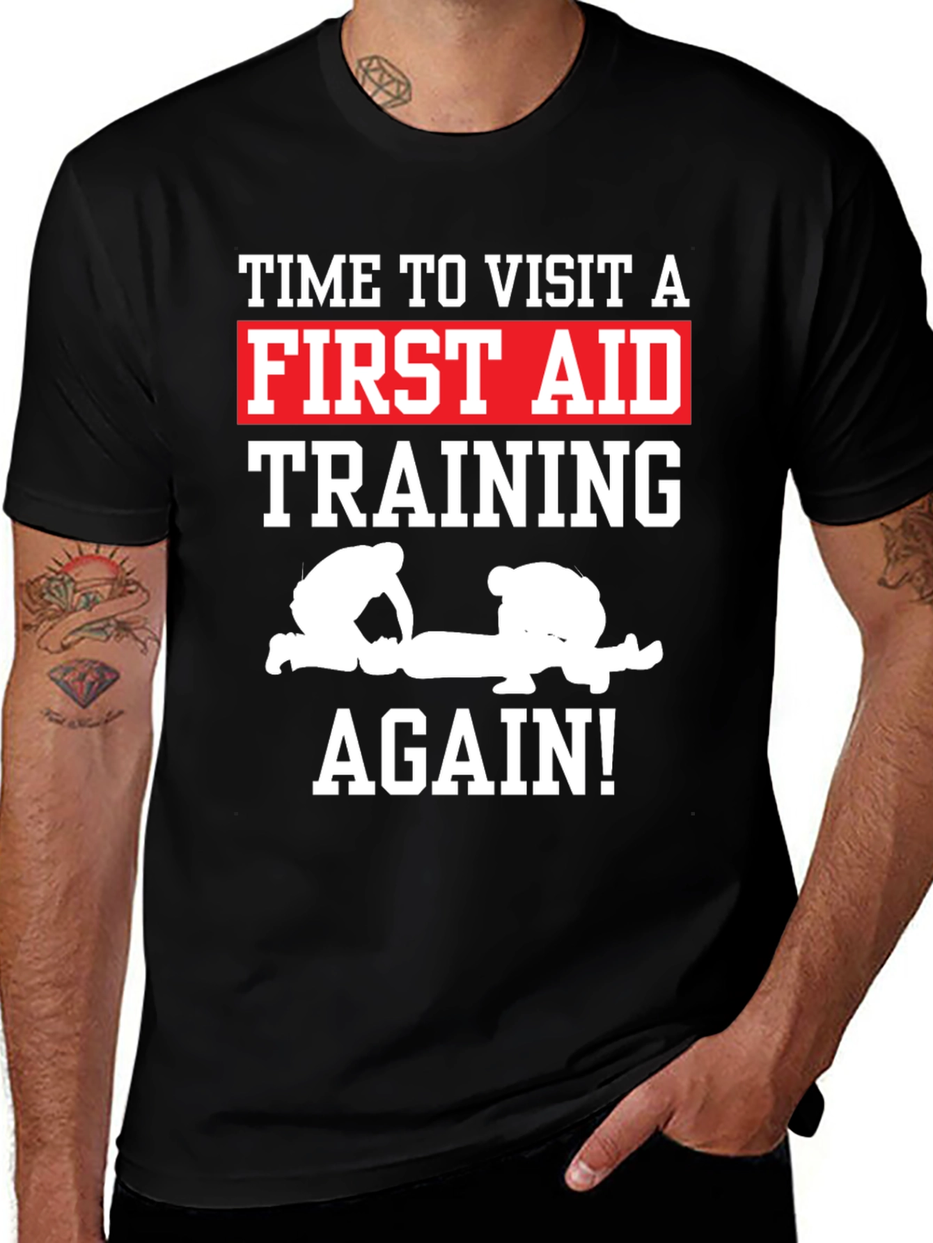 Variant 27 of First Aid Training Black T-Shirt