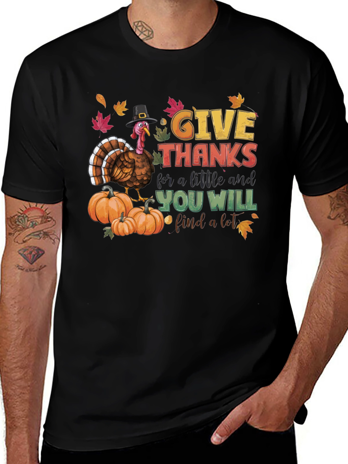 Variant 5 of Give Thanks Turkey T-Shirt - Thanksgiving Apparel
