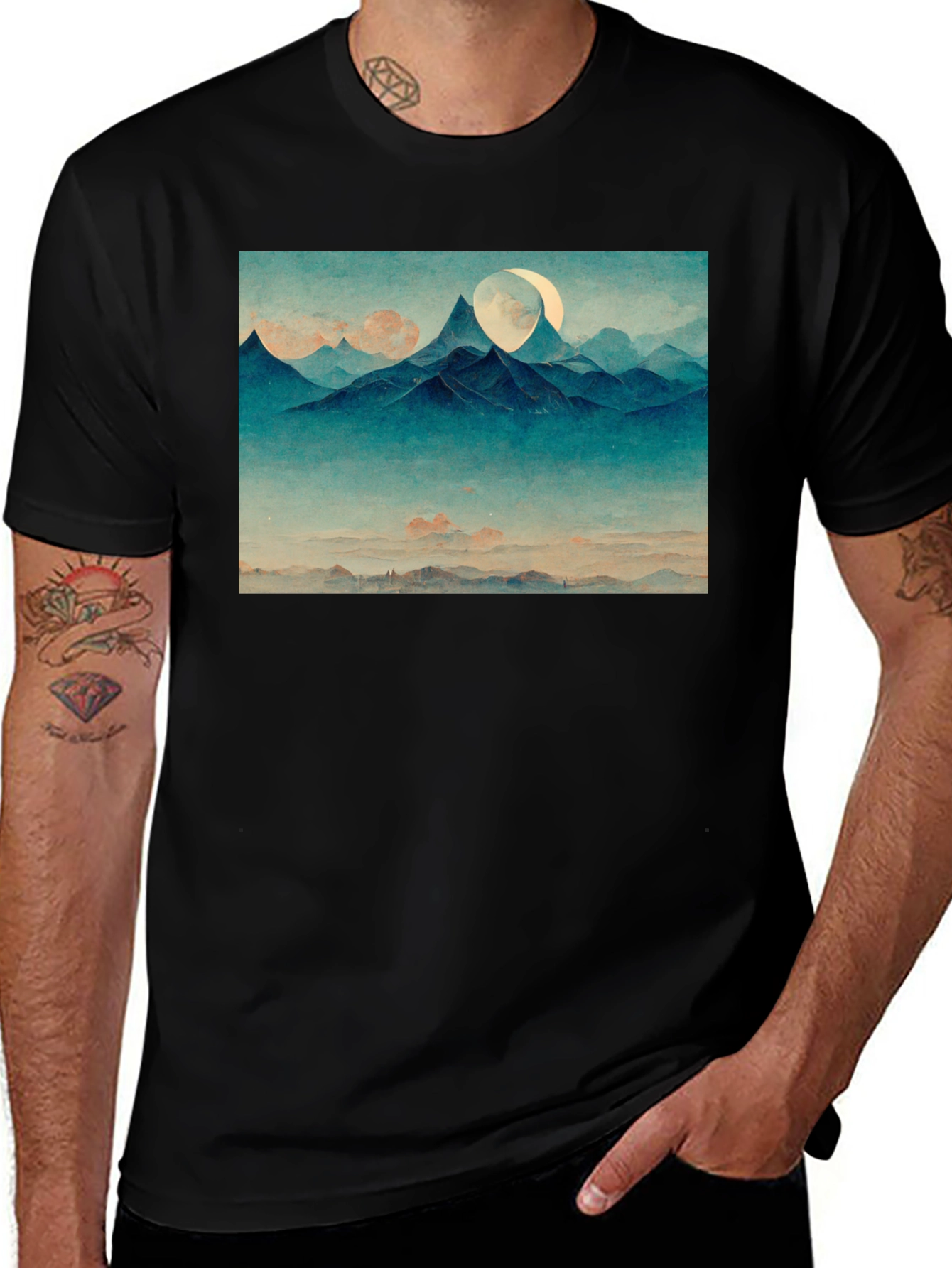Variant 10 of Mountain Vista Graphic Tee - Black