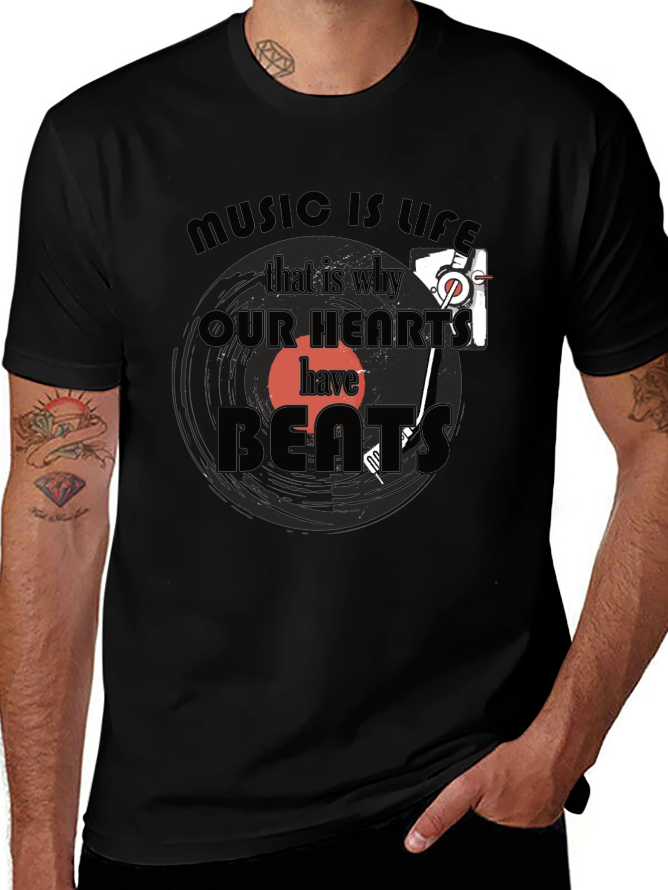Variant 3 of Music is Life Graphic Tee - Cotton Blend T-Shirt