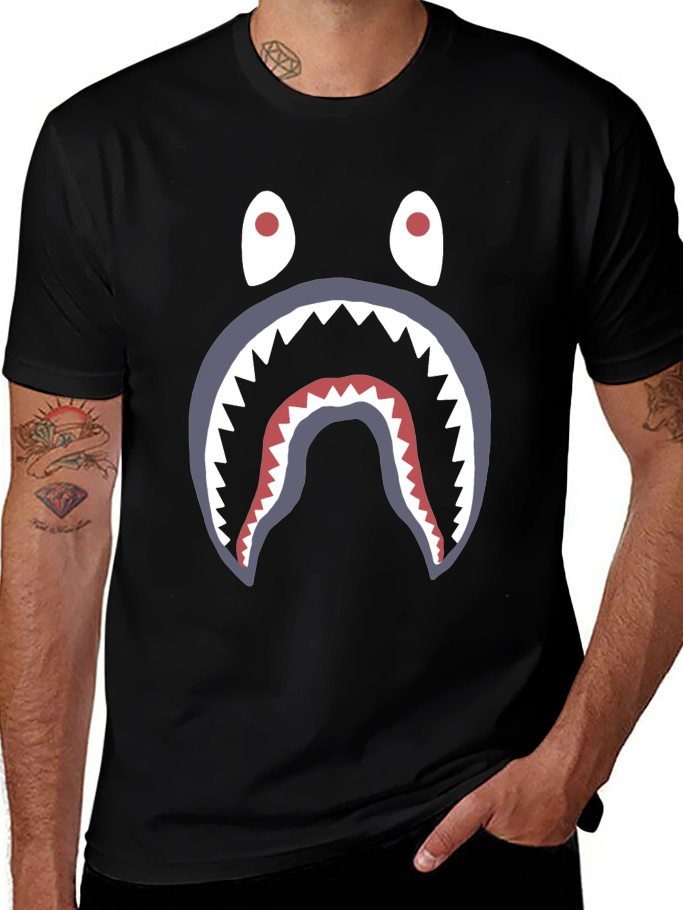 Variant 12 of Shark Face Graphic Print Tee