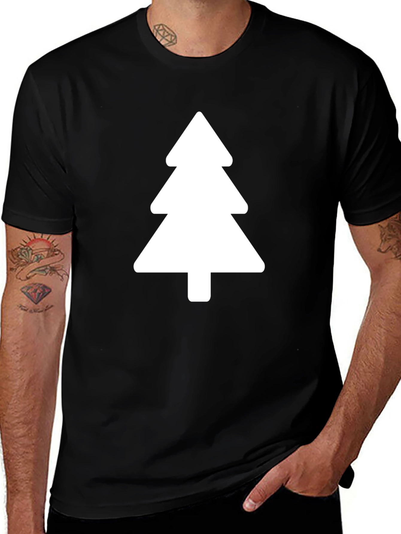 Christmas Tree Graphic Tee - Holiday Season Apparel