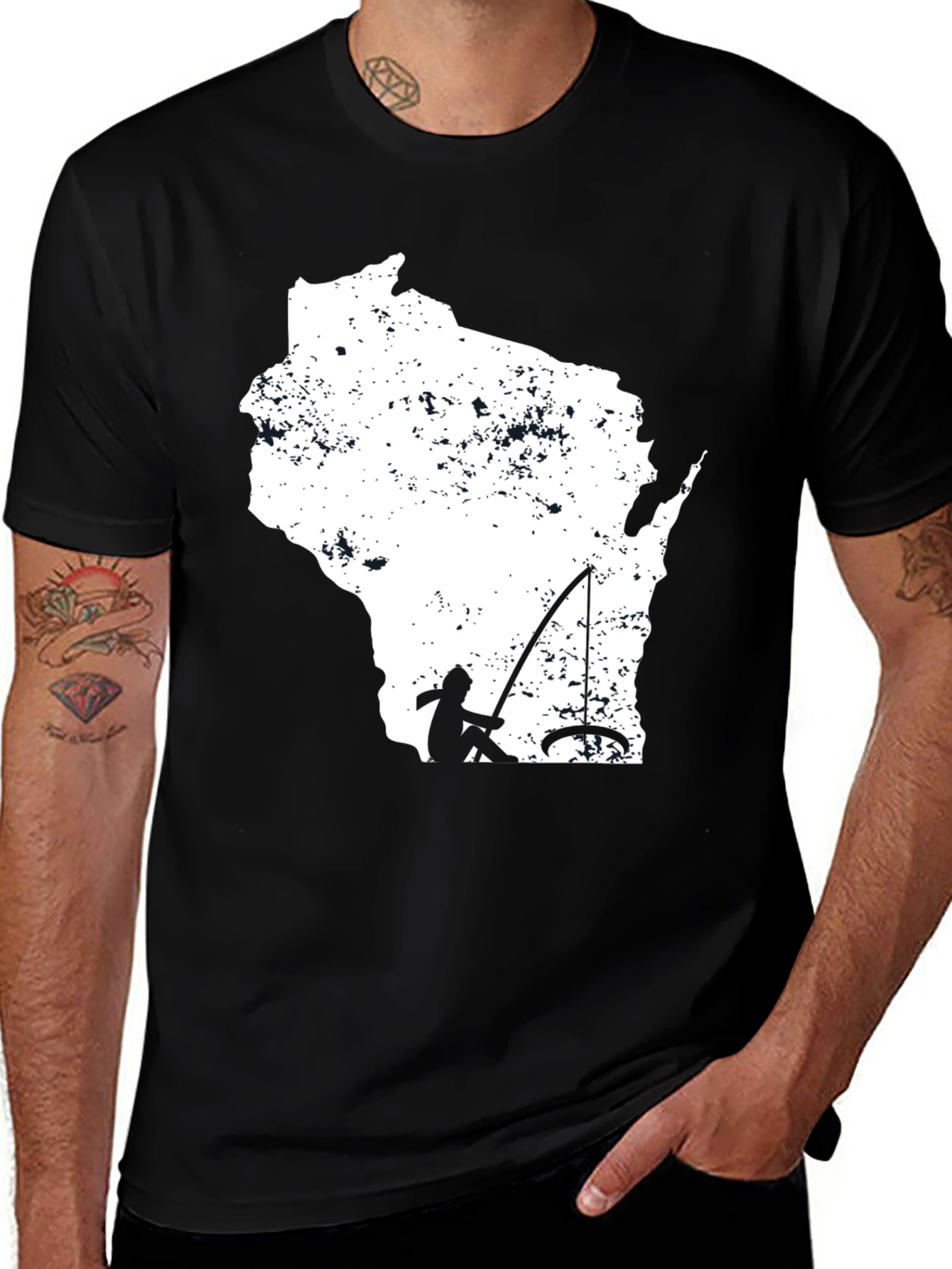 Variant 13 of Wisconsin Fishing T-Shirt