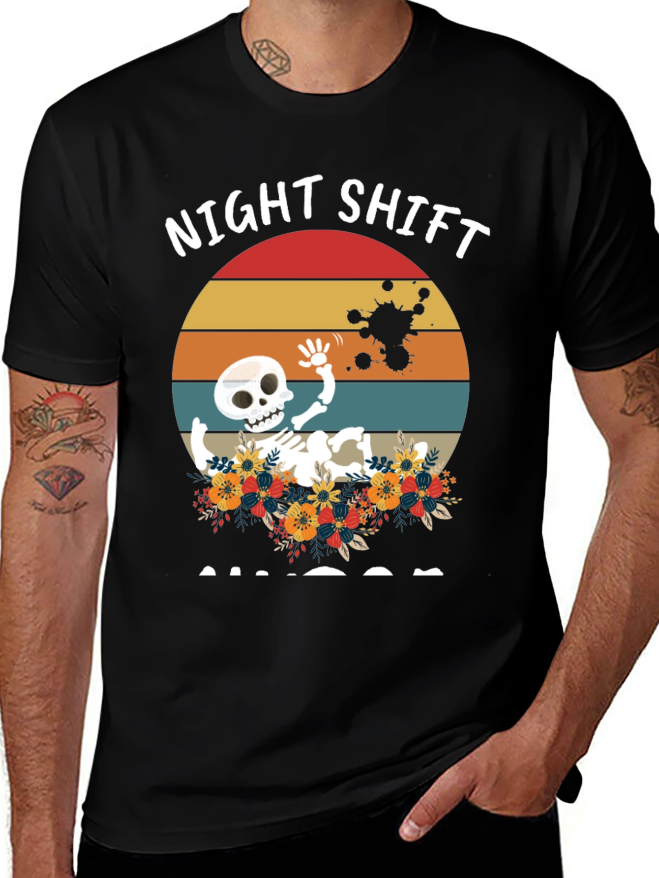 Variant 20 of Night Shift Skeleton Graphic Tee