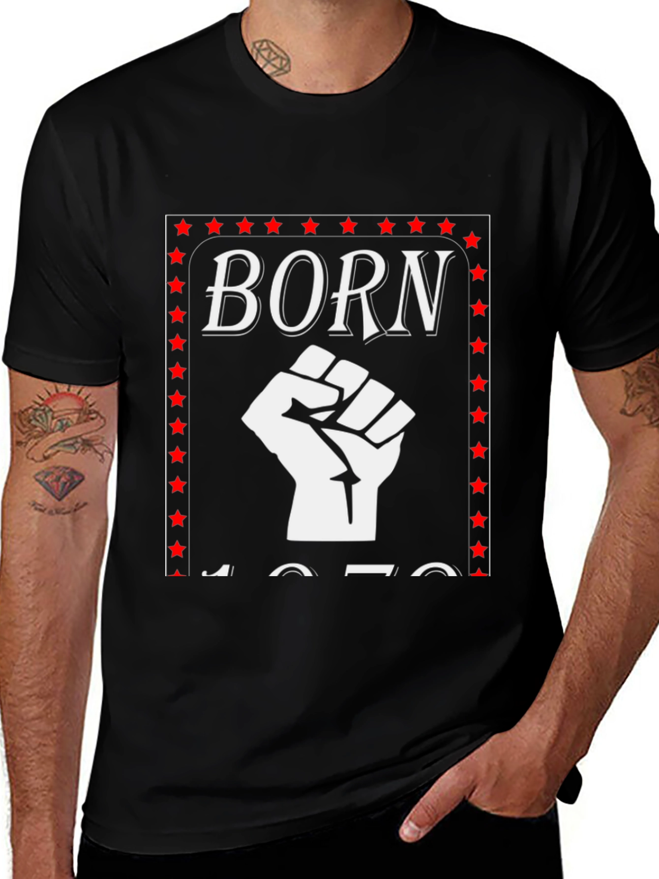 Variant 24 of Born 1970 Fist T-Shirt