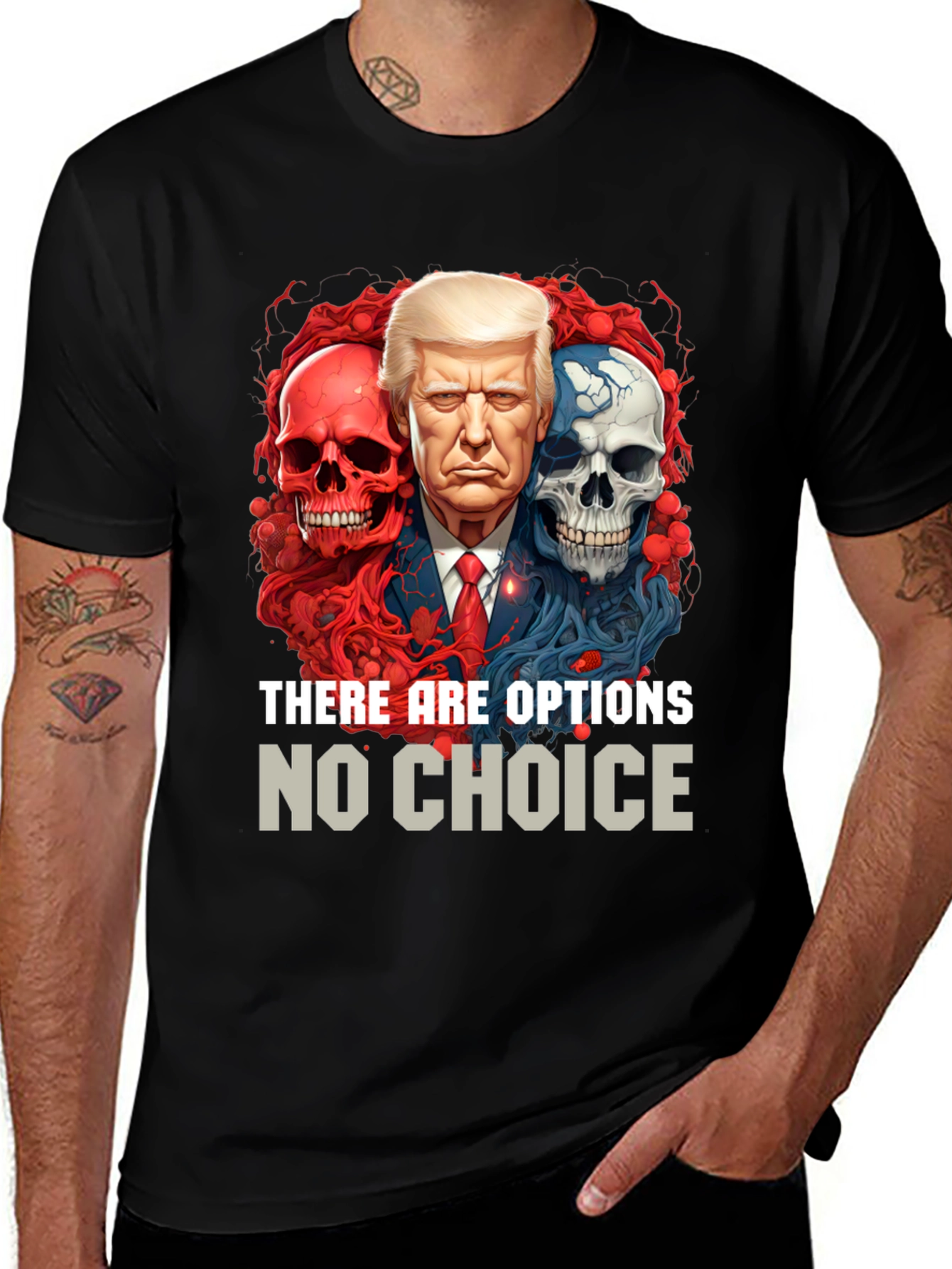 Black Political T-Shirt: Options No Choice main image