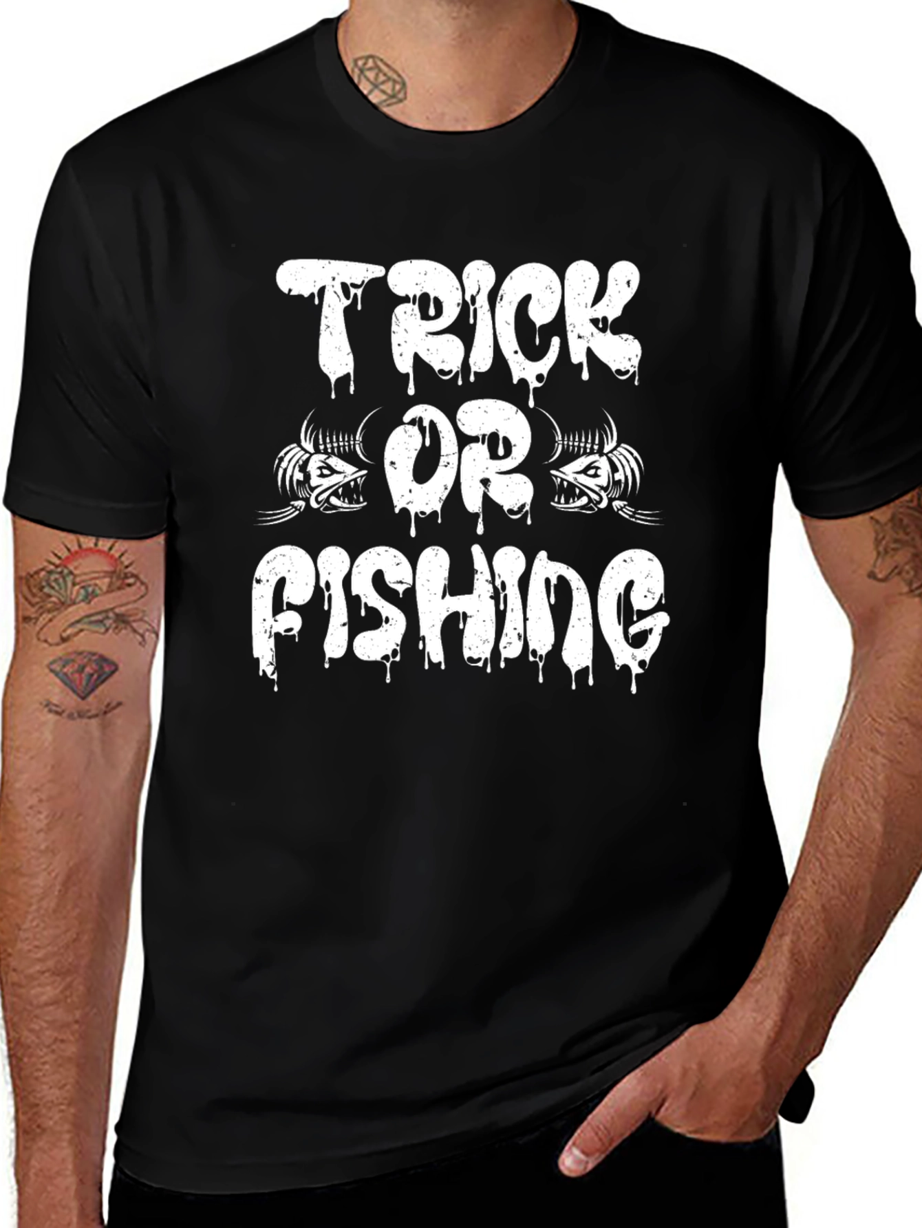 Trick or Fishing T-Shirt - Halloween Fisherman Tee