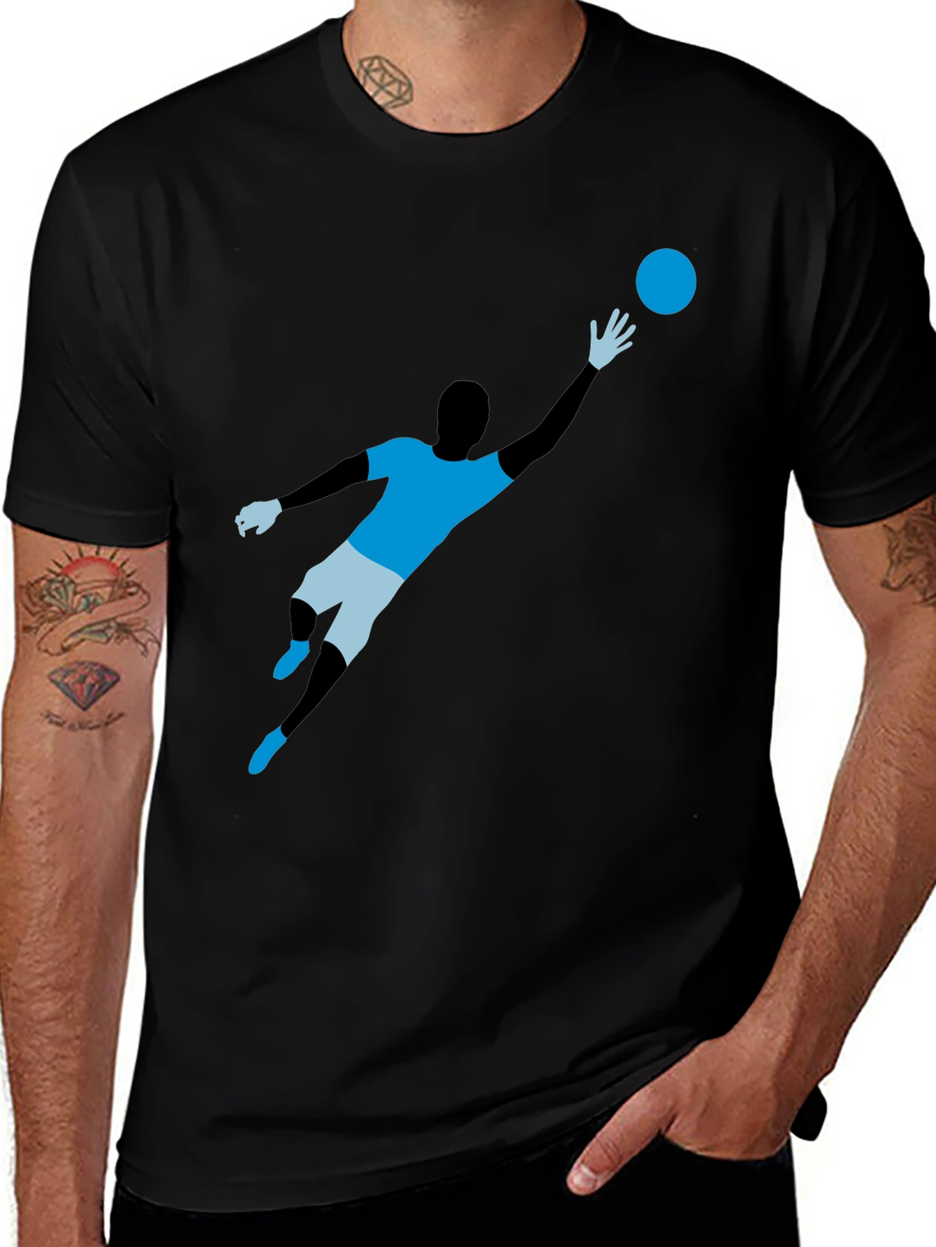 Variant 14 of Soccer Goalie Graphic T-Shirt - Black