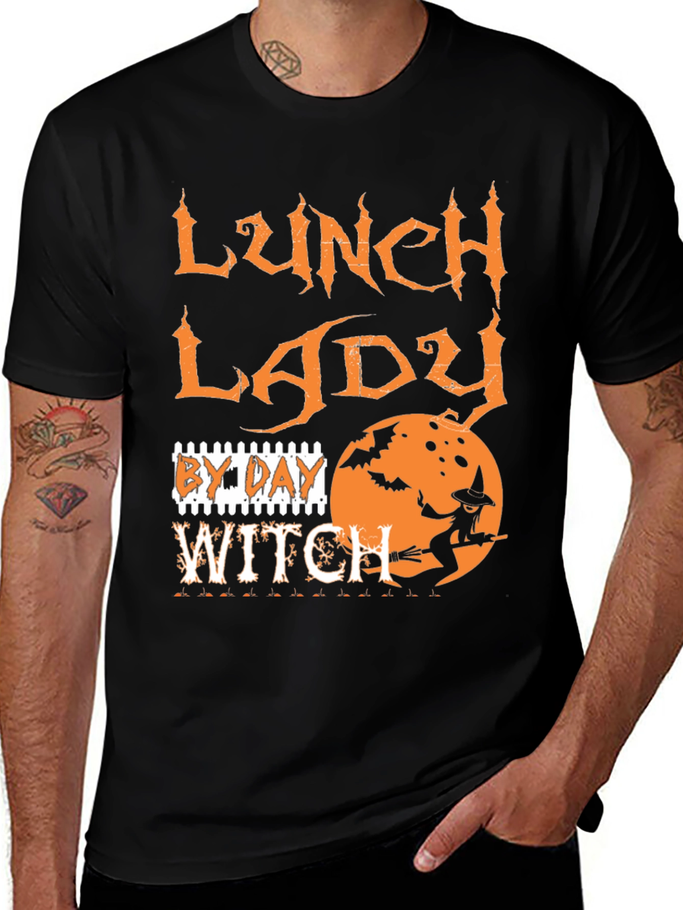 Lunch Lady By Day Witch Halloween T-Shirt