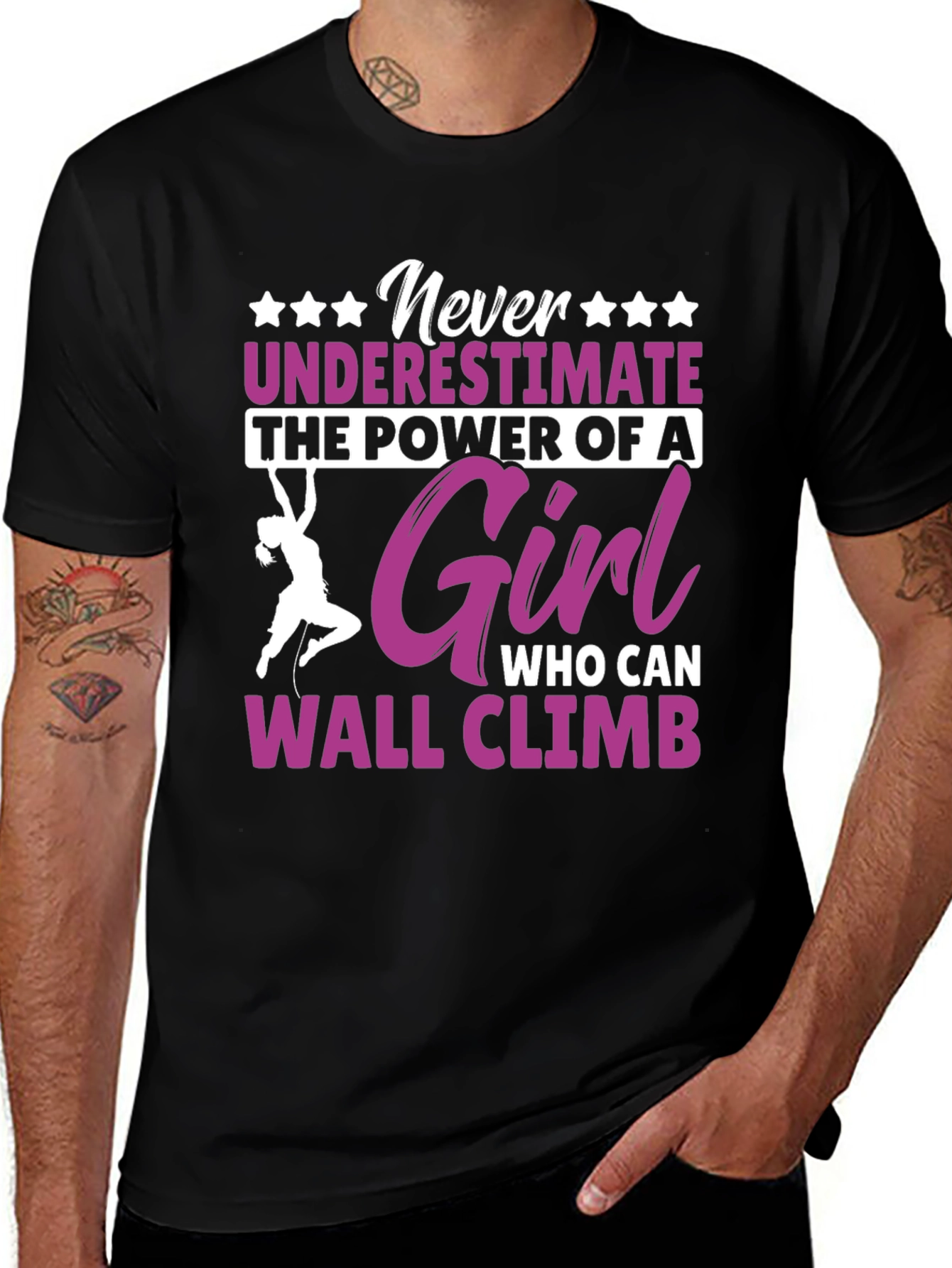 Variant 5 of Never Underestimate A Girl Who Can Wall Climb T-Shirt