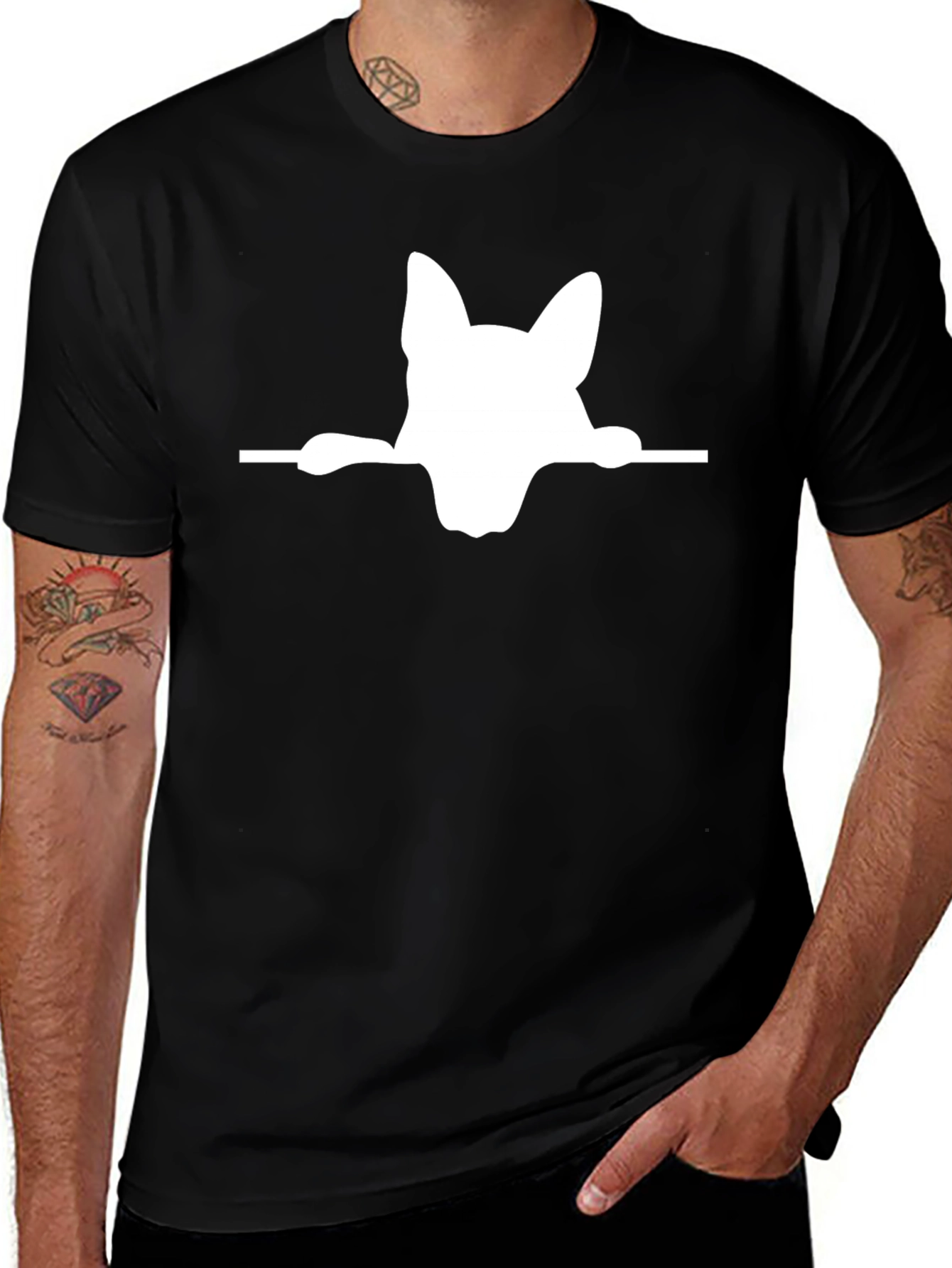 Variant 2 of Dog Peek T-Shirt - German Shepherd Design