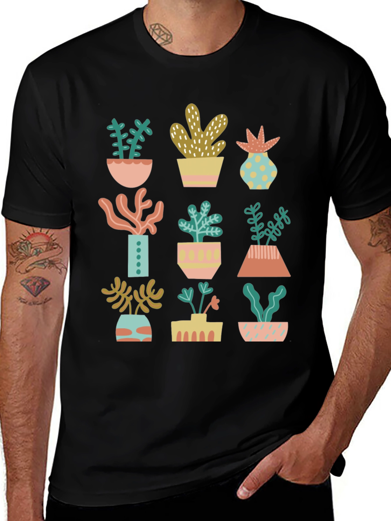 Trendy Potted Plant T-Shirt - Unique Design