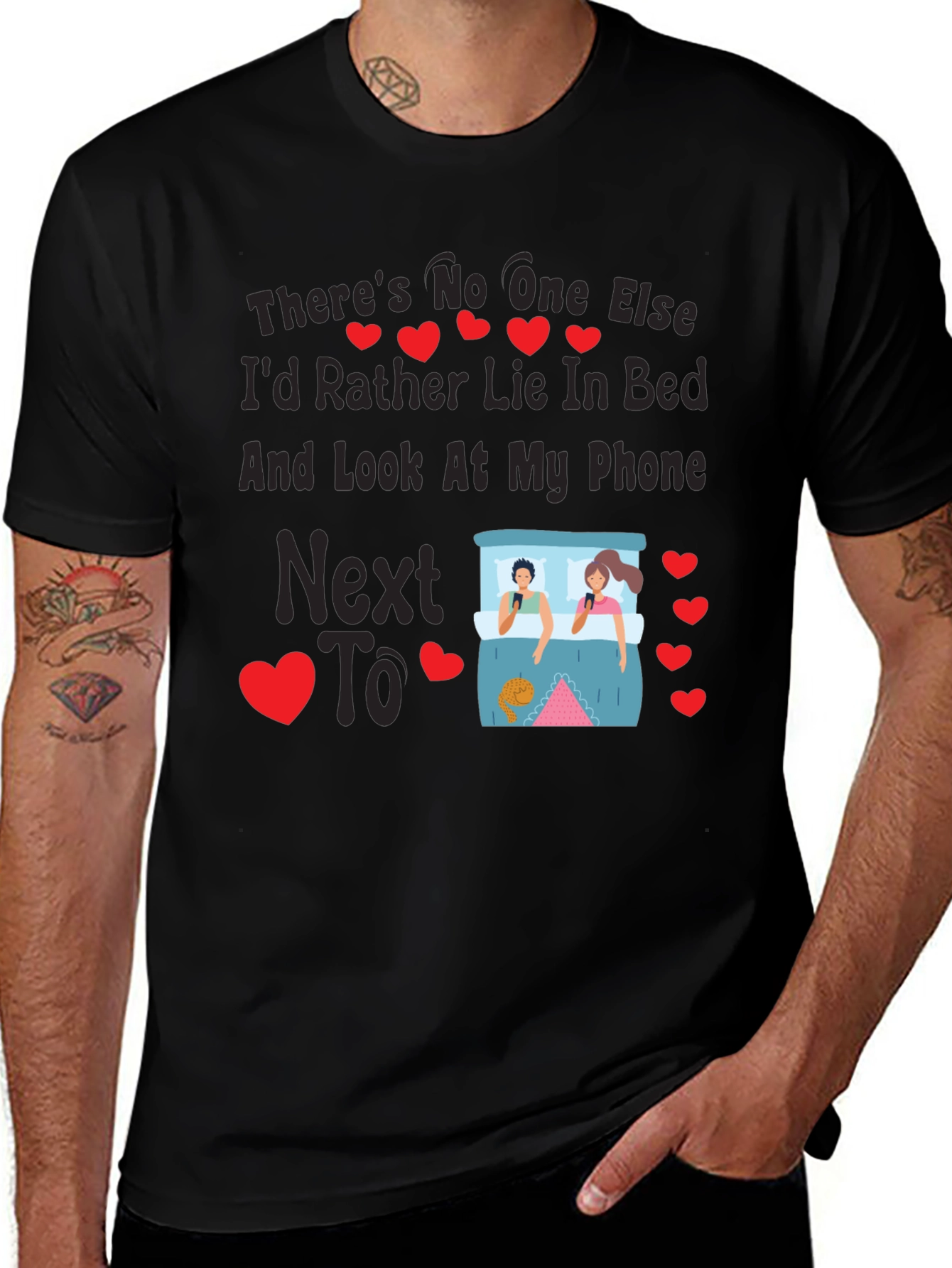 Variant 24 of Humorous Couple in Bed Phone T-Shirt