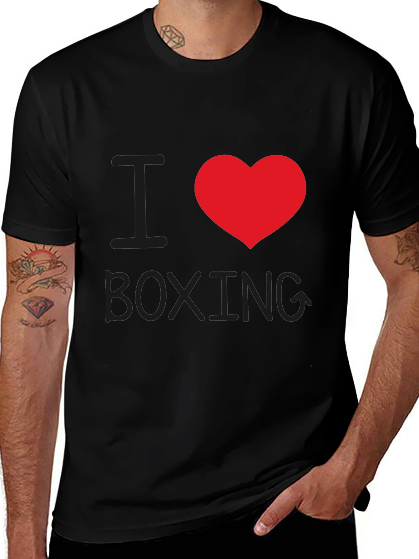 Variant 18 of I Love Boxing Black T-Shirt