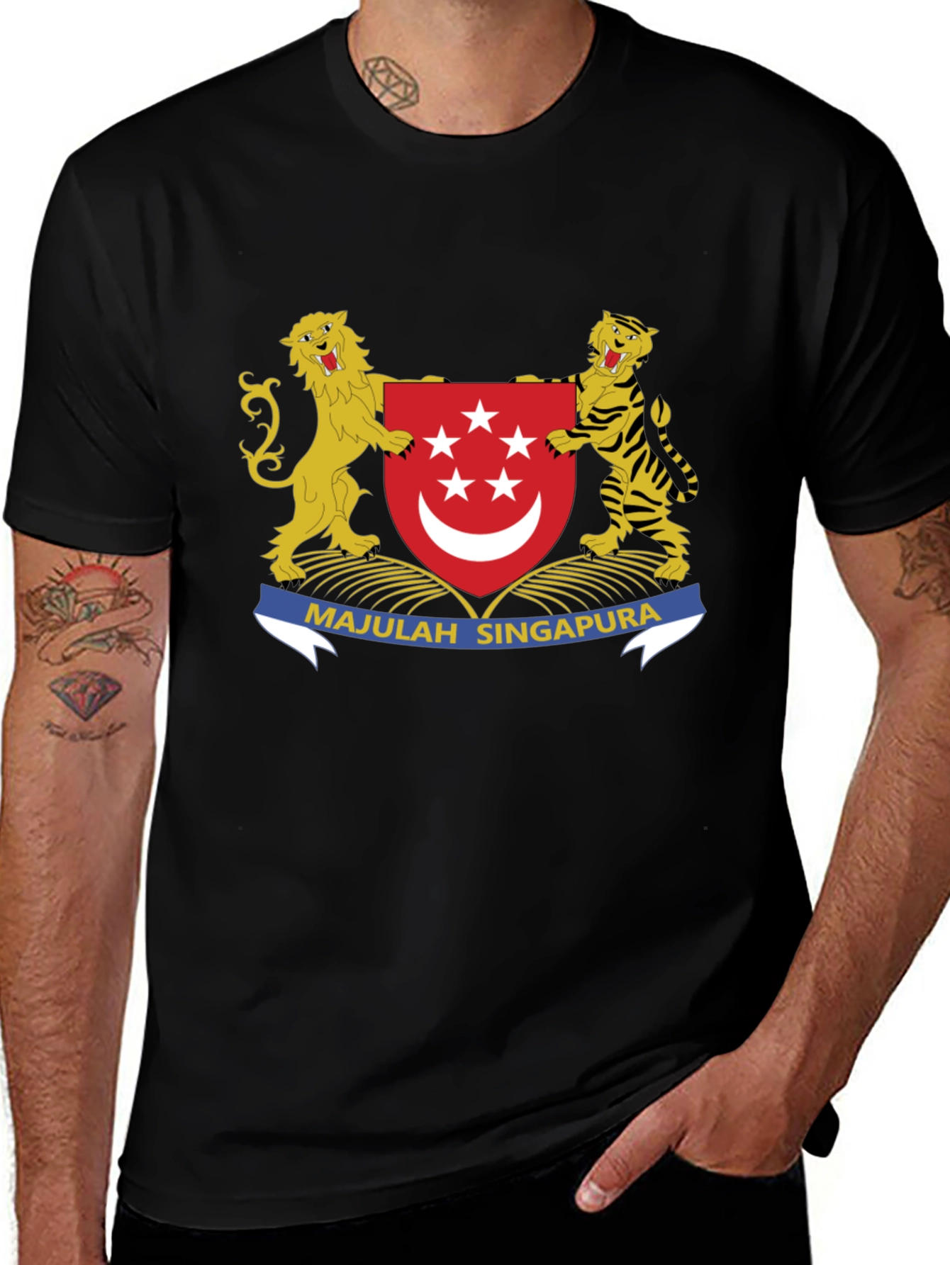 Singapore Coat of Arms T-Shirt - Majulah Singapura!