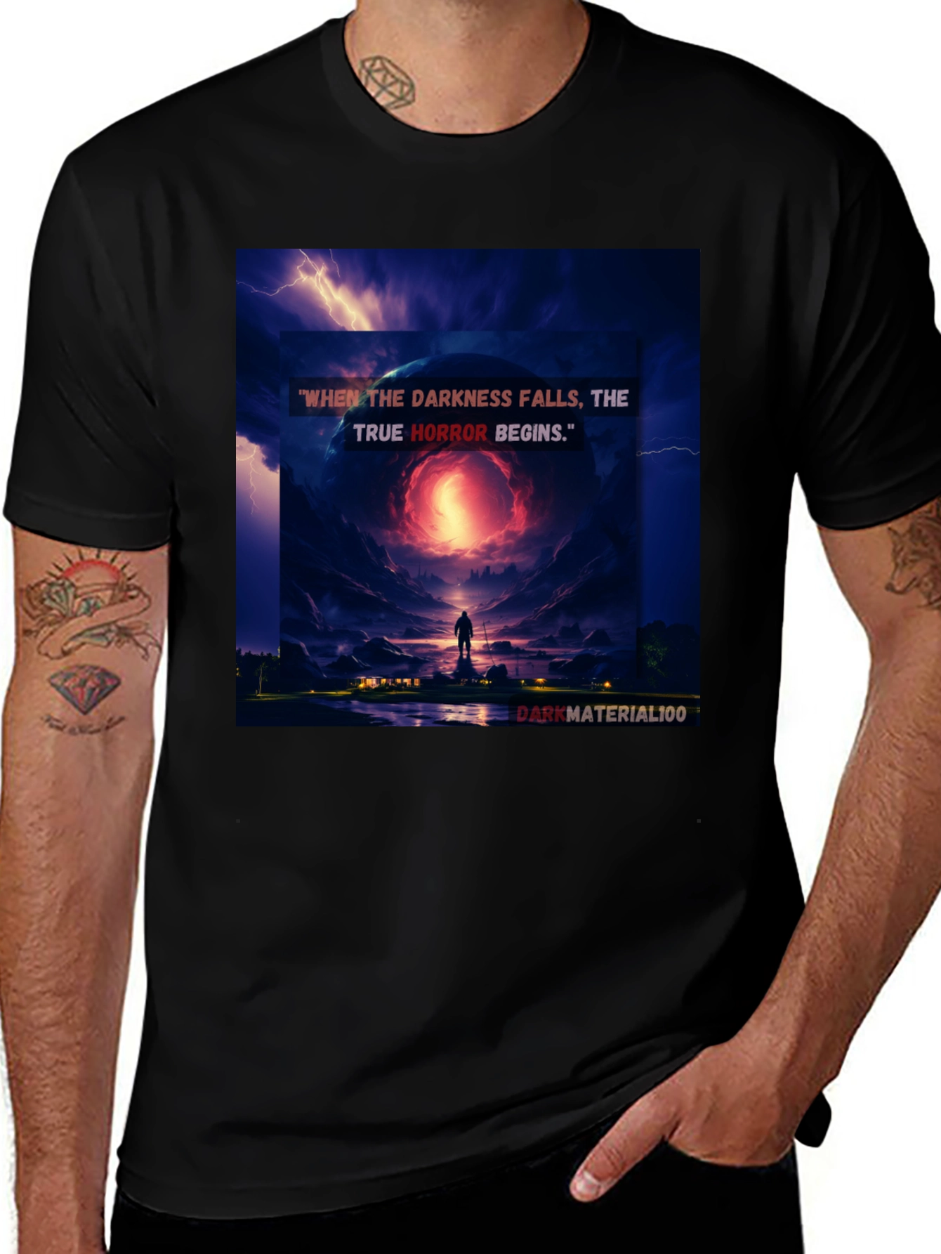 Variant 24 of Dark Horror Graphic Tee - When Darkness Falls