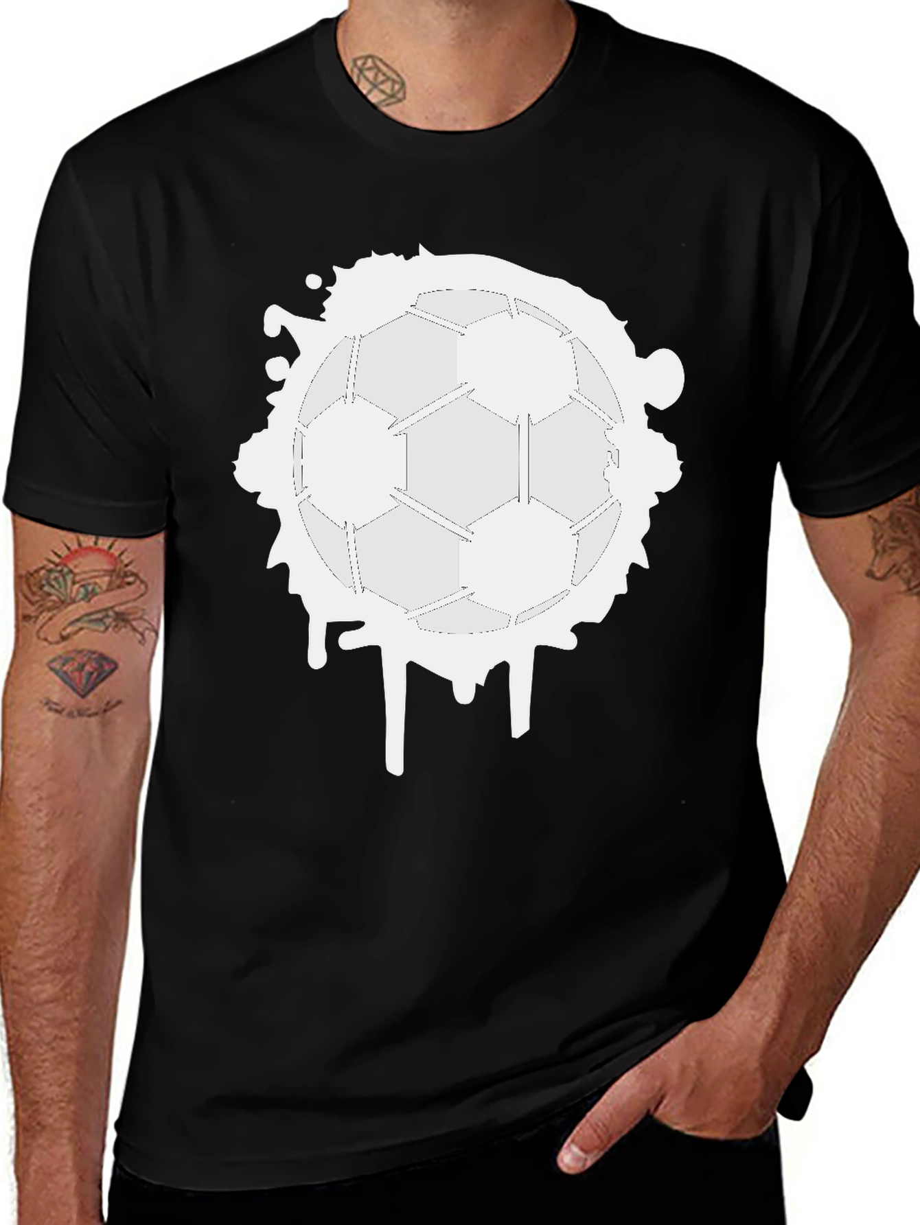 Variant 17 of Soccer Ball Splatter Graphic T-Shirt