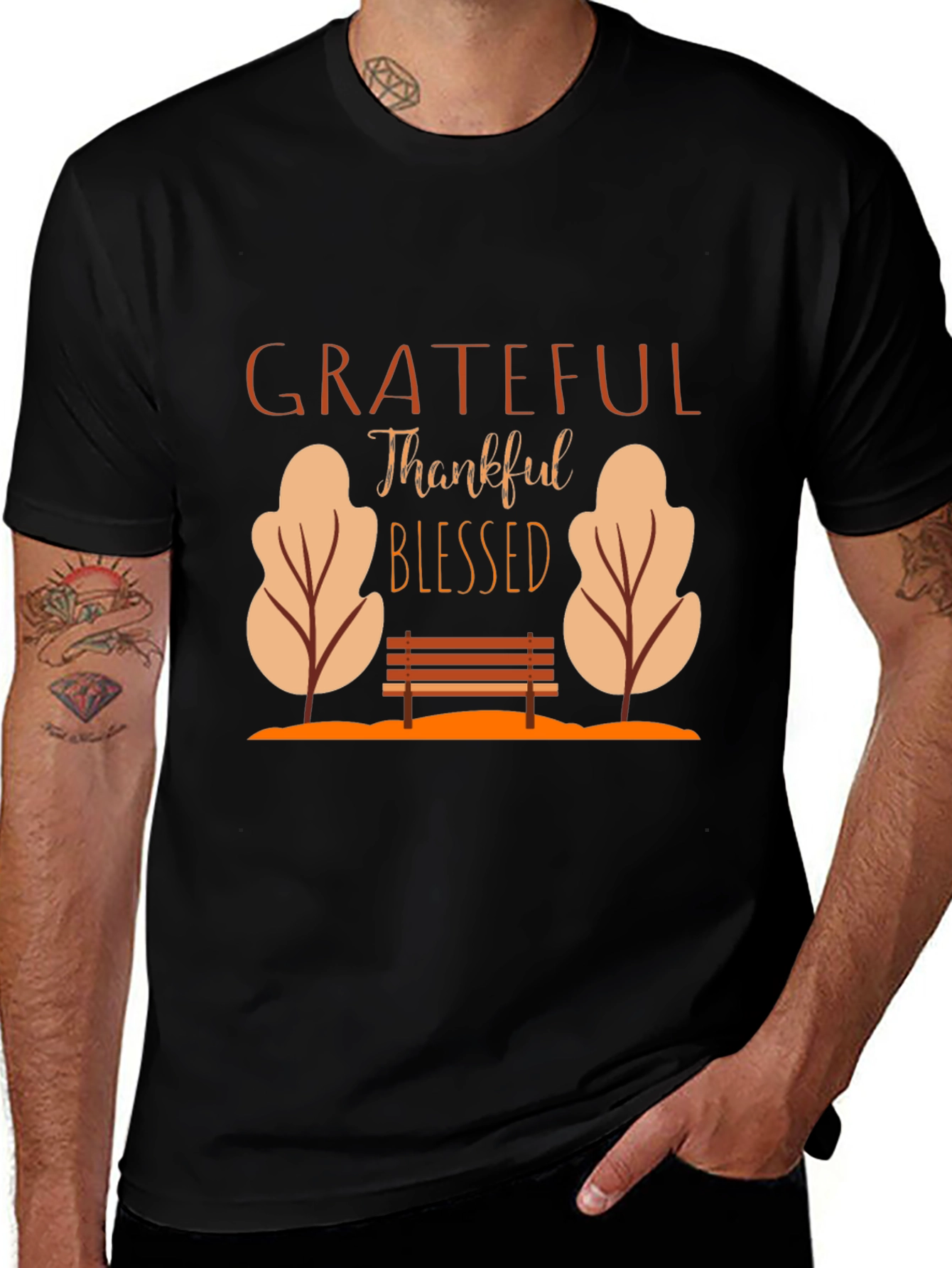 Grateful Thankful Blessed Graphic T-Shirt