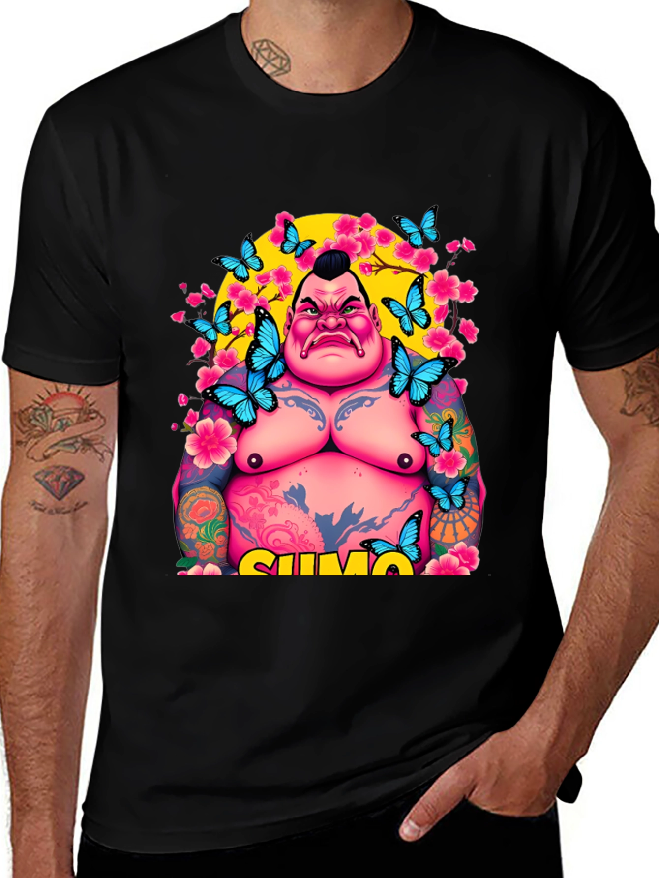 Variant 24 of Sumo Wrestler Butterfly Graphic Tee