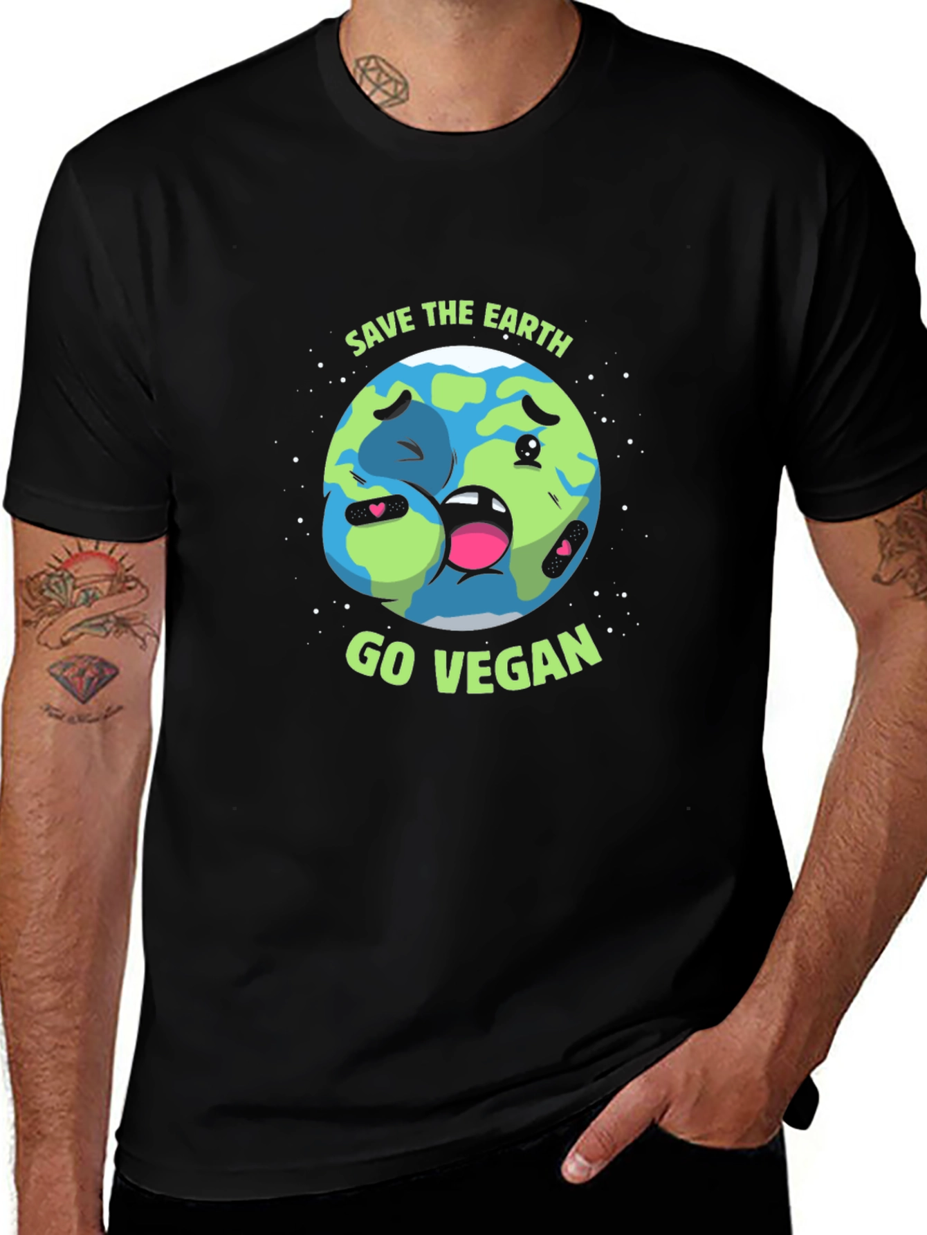 Variant 5 of Save the Earth Go Vegan Graphic Tee