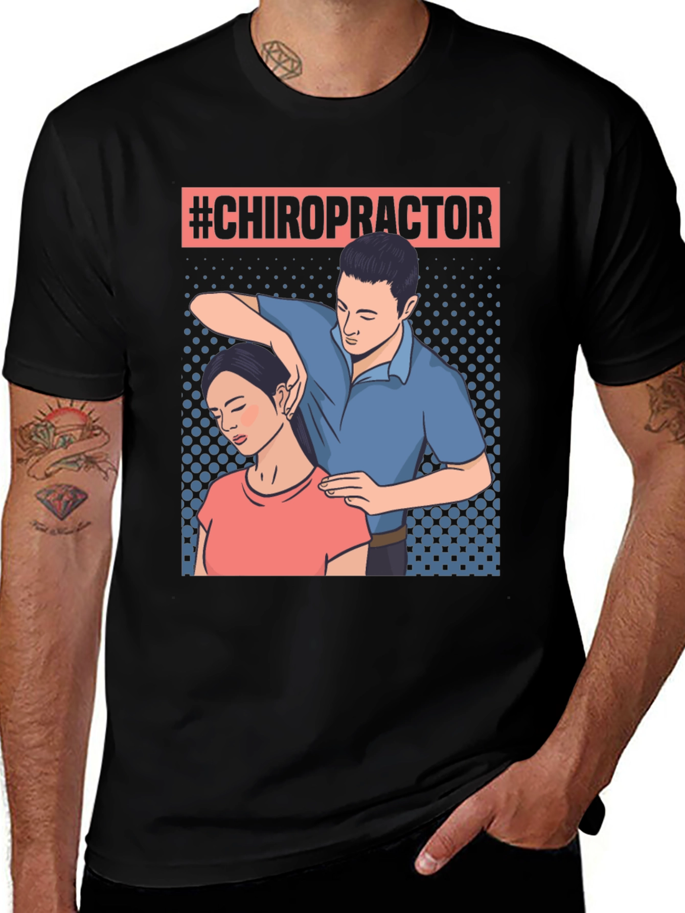 Variant 28 of Chiropractor T-Shirt - Neck Adjustment Design