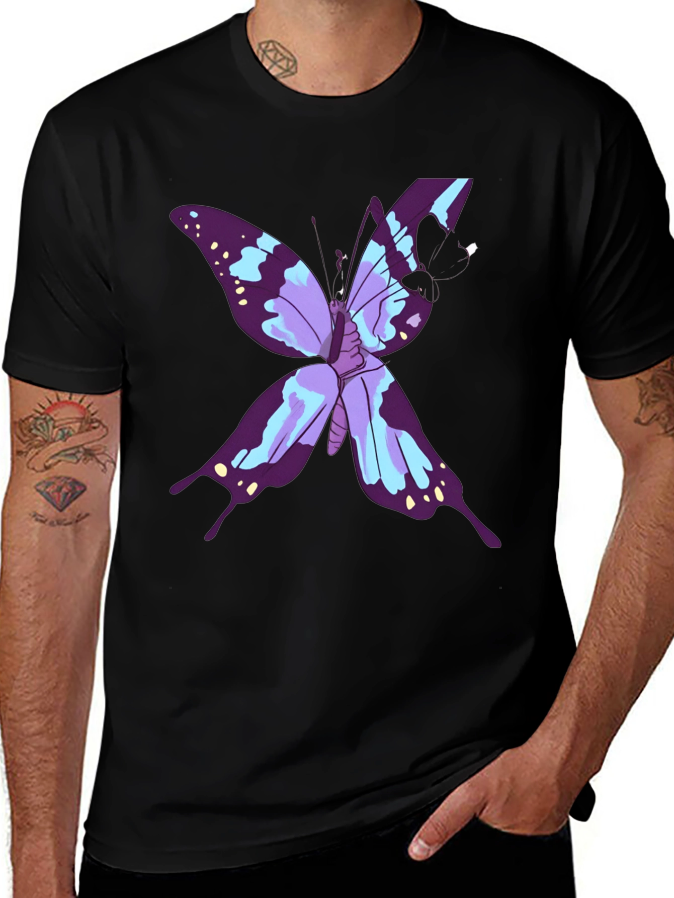 Variant 23 of Butterfly Graphic Black T-Shirt