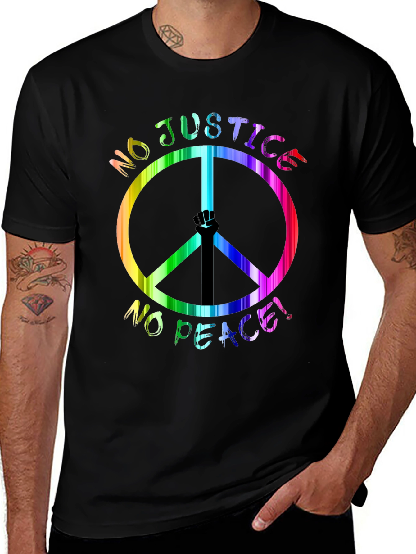 Variant 10 of Peace & Justice Rainbow Tee