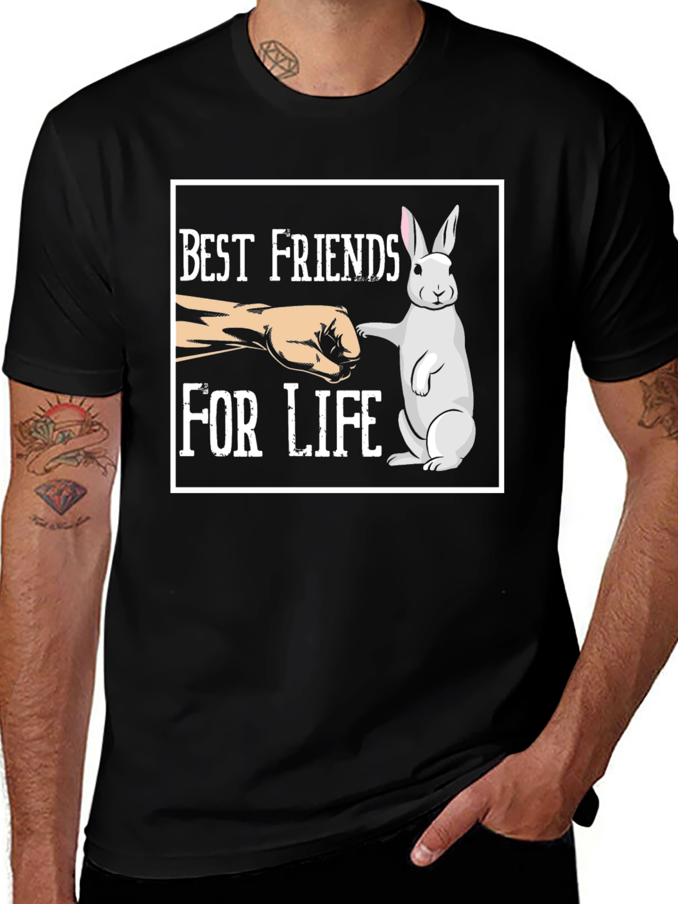 Variant 2 of Best Friends for Life Bunny Fist Bump Tee