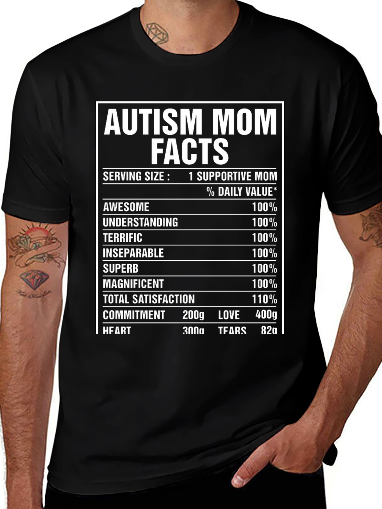 Autism Mom Facts T-Shirt, Supportive Mother Tee